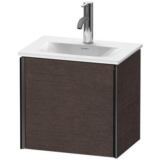 Duravit Xviu 17" x 16" x 12" One Door Wall-Mount Vanity Unit With Right Hinge, Brushed Dark Oak Real Wood Veneer (XV4030RB272)