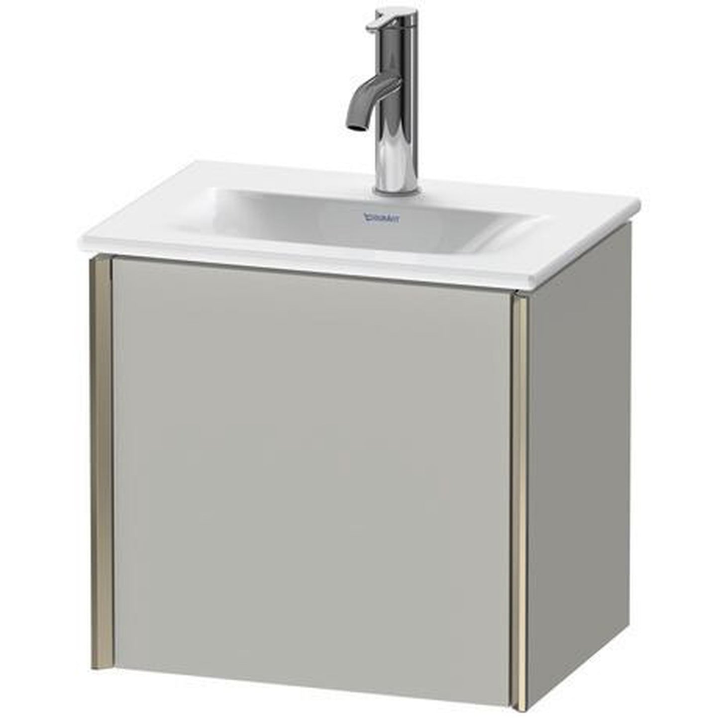 Duravit Xviu 17" x 16" x 12" One Door Wall-Mount Vanity Unit With Right Hinge, Concrete Grey Matt (XV4030RB107)
