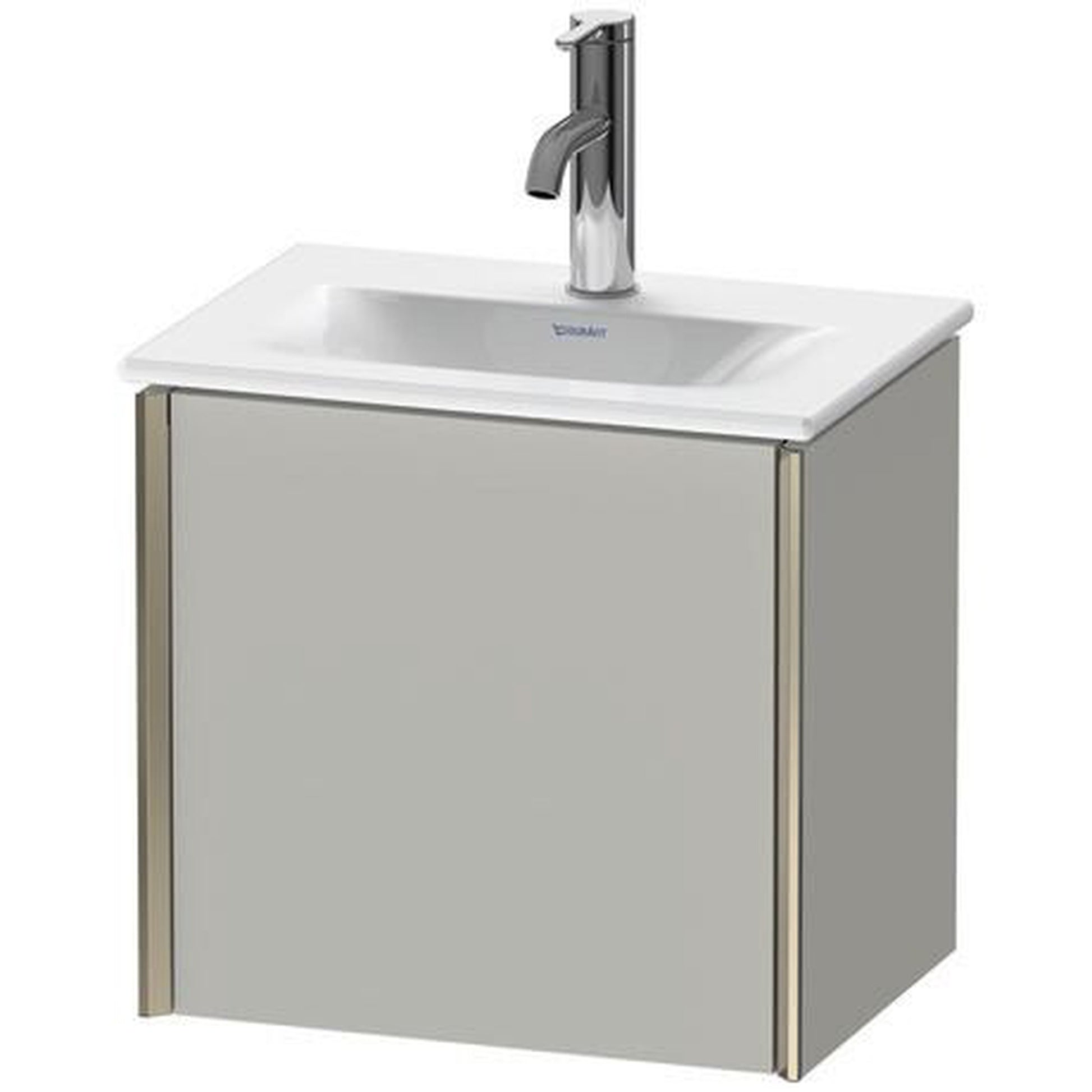 Duravit Xviu 17" x 16" x 12" One Door Wall-Mount Vanity Unit With Right Hinge, Concrete Grey Matt (XV4030RB107)