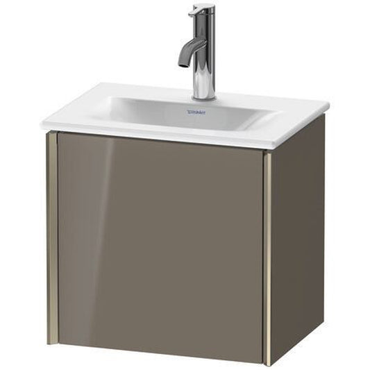 Duravit Xviu 17" x 16" x 12" One Door Wall-Mount Vanity Unit With Right Hinge, Flannel Grey High Gloss Lacquer (XV4030RB189)