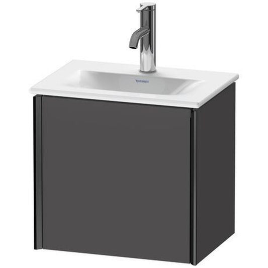 Duravit Xviu 17" x 16" x 12" One Door Wall-Mount Vanity Unit With Right Hinge, Graphite Matt (XV4030RB249)