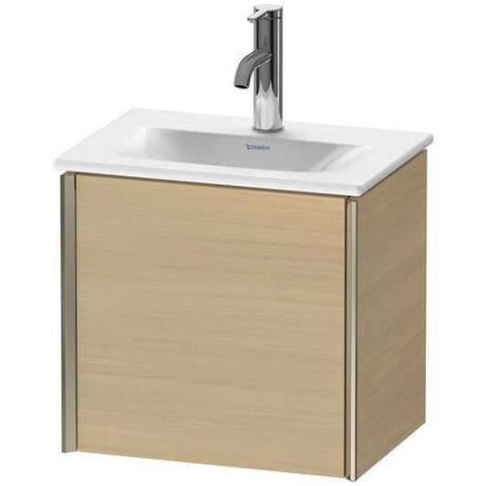 Duravit Xviu 17" x 16" x 12" One Door Wall-Mount Vanity Unit With Right Hinge, Mediterreanean Oak Real Wood Veneer (XV4030RB171)