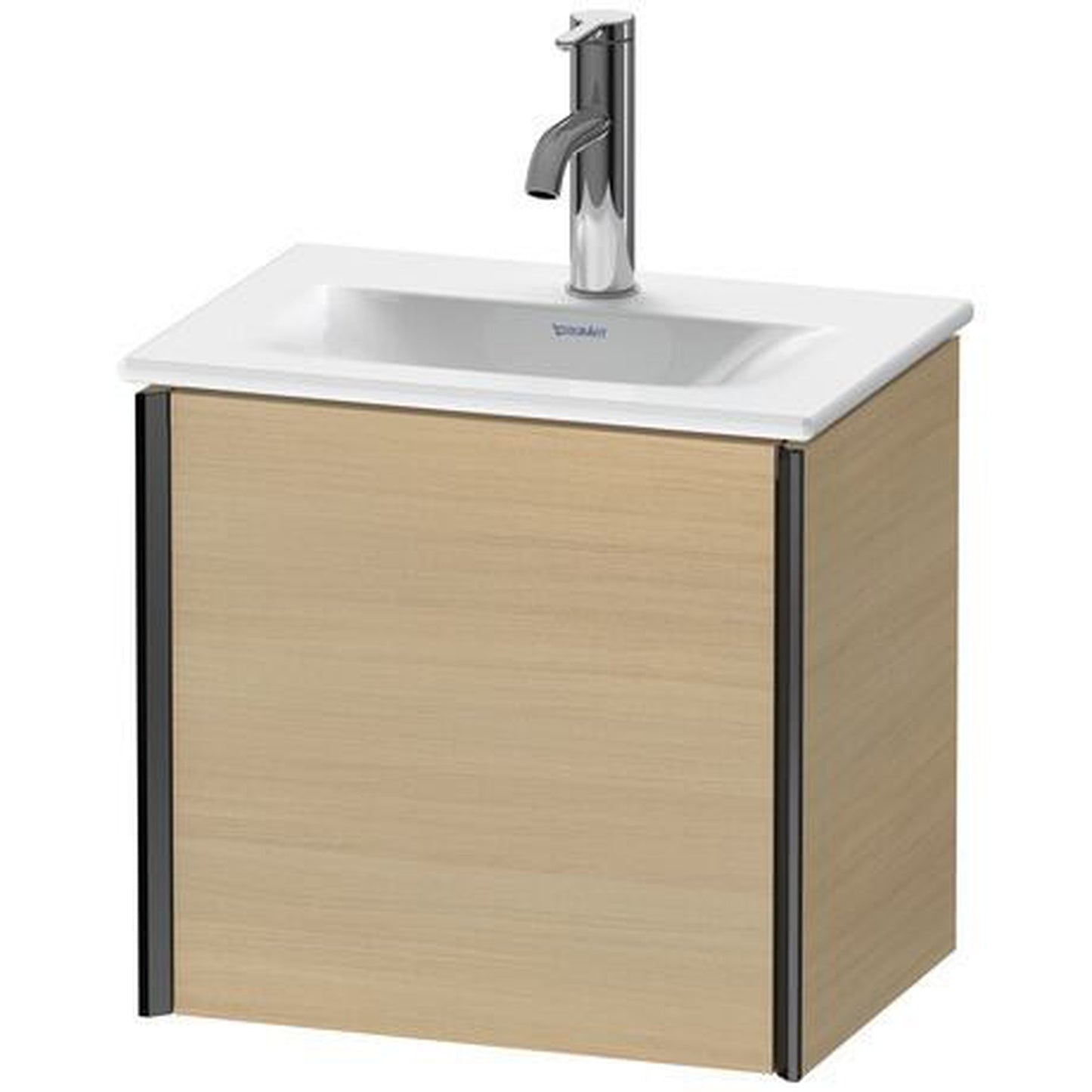 Duravit Xviu 17" x 16" x 12" One Door Wall-Mount Vanity Unit With Right Hinge, Mediterreanean Oak Real Wood Veneer (XV4030RB271)