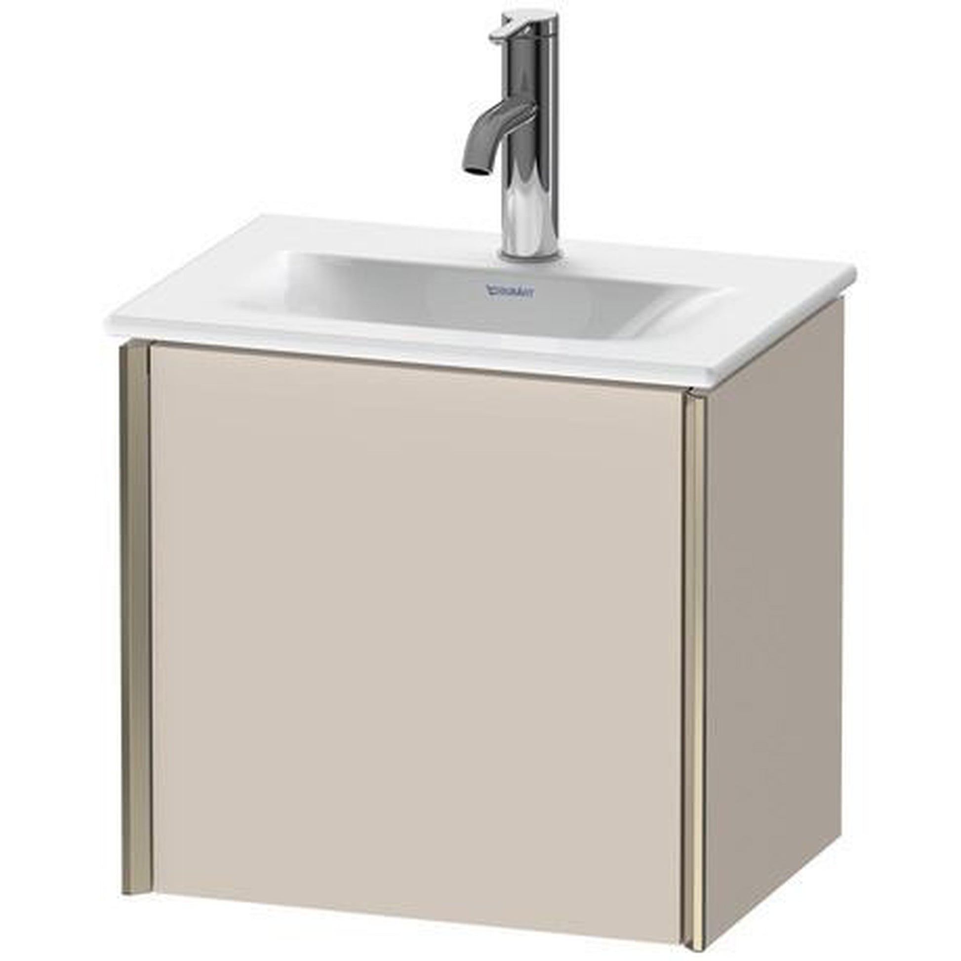 Duravit Xviu 17" x 16" x 12" One Door Wall-Mount Vanity Unit With Right Hinge, Taupe Matt (XV4030RB191)