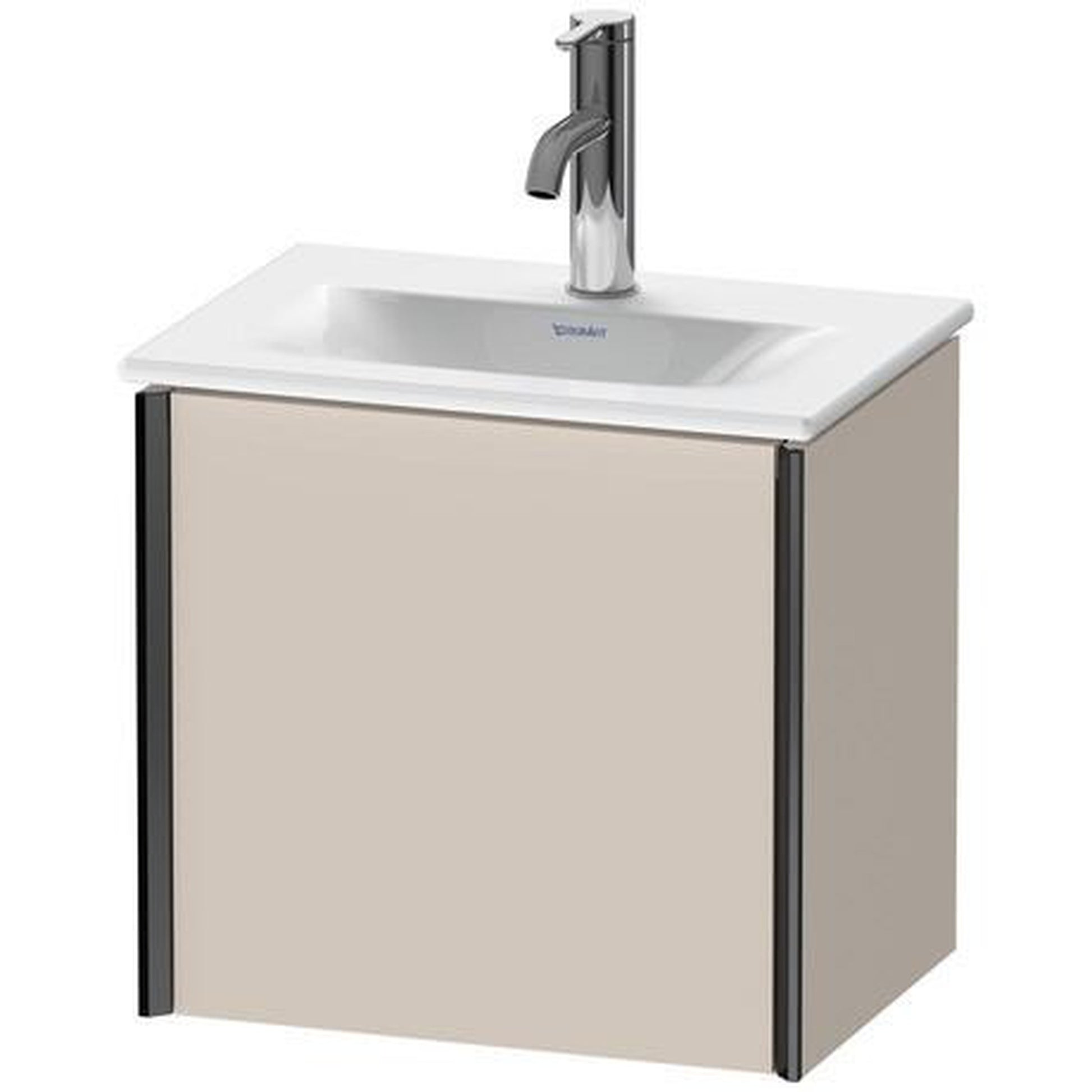 Duravit Xviu 17" x 16" x 12" One Door Wall-Mount Vanity Unit With Right Hinge, Taupe Matt (XV4030RB291)