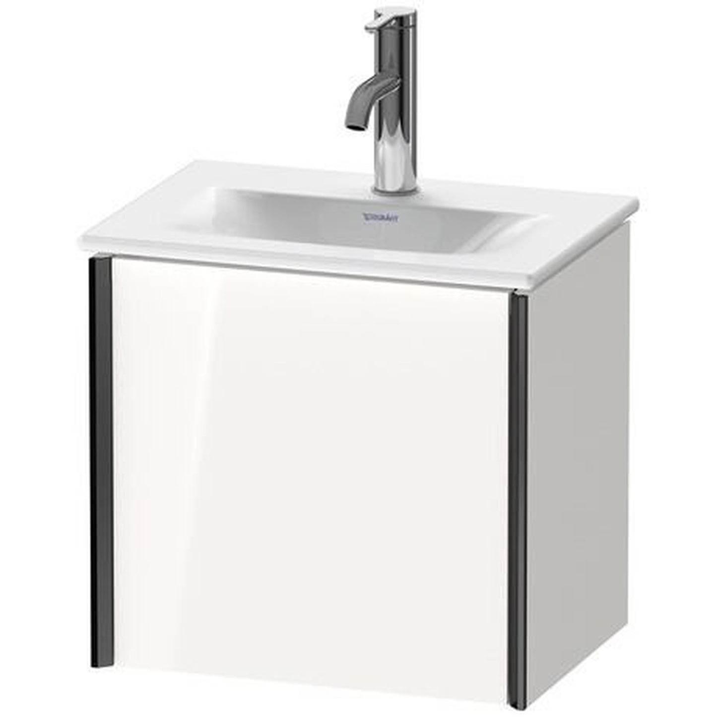 Duravit Xviu 17" x 16" x 12" One Door Wall-Mount Vanity Unit With Right Hinge, White High Gloss (XV4030RB222)