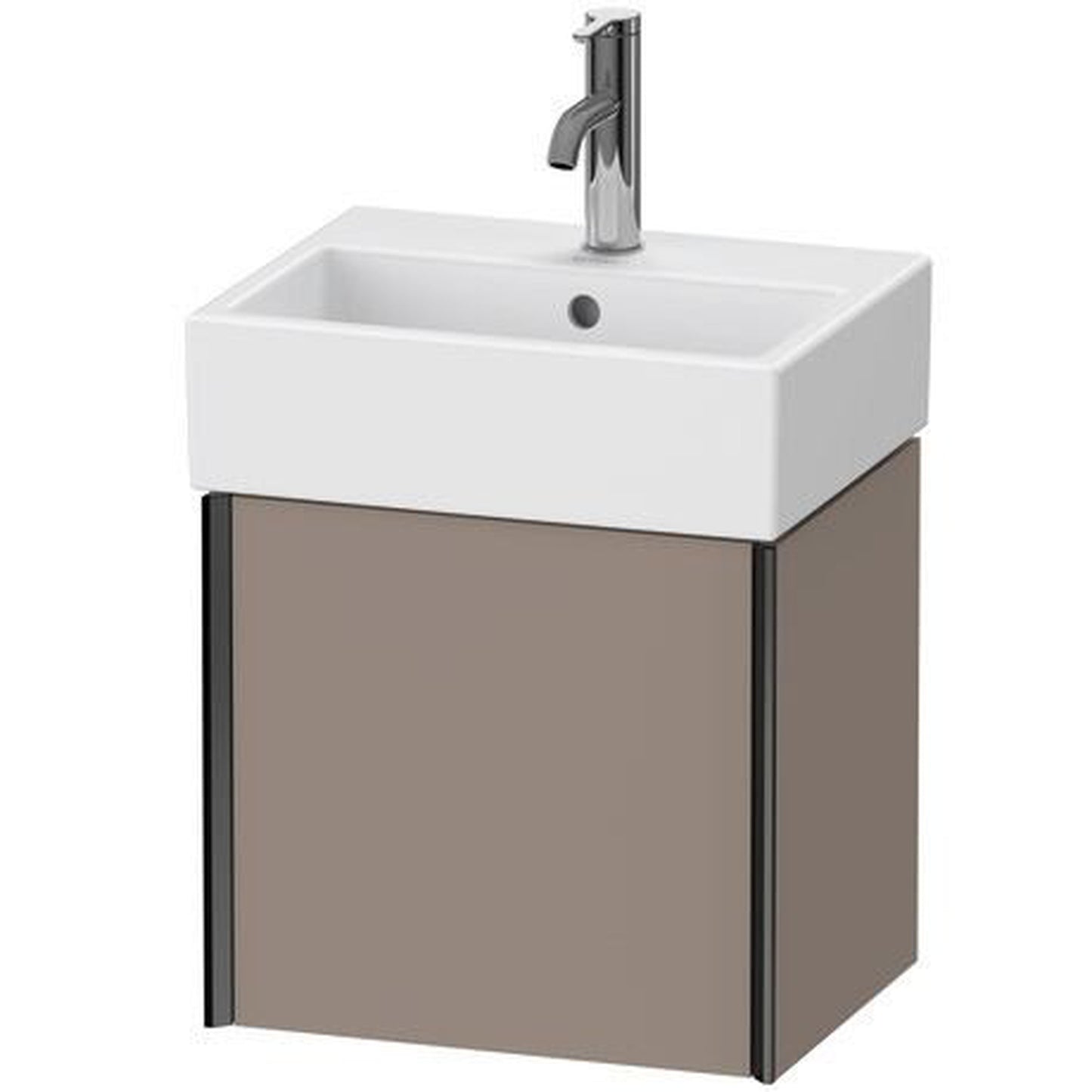 Duravit Xviu 17" x 16" x 13" One Door Wall-Mount Vanity Unit With Left Hinge, Basalt Matt (XV4231LB243)