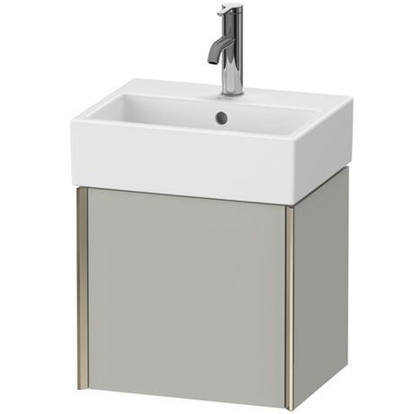 Duravit Xviu 17" x 16" x 13" One Door Wall-Mount Vanity Unit With Left Hinge, Concrete Grey Matt (XV4231LB107)