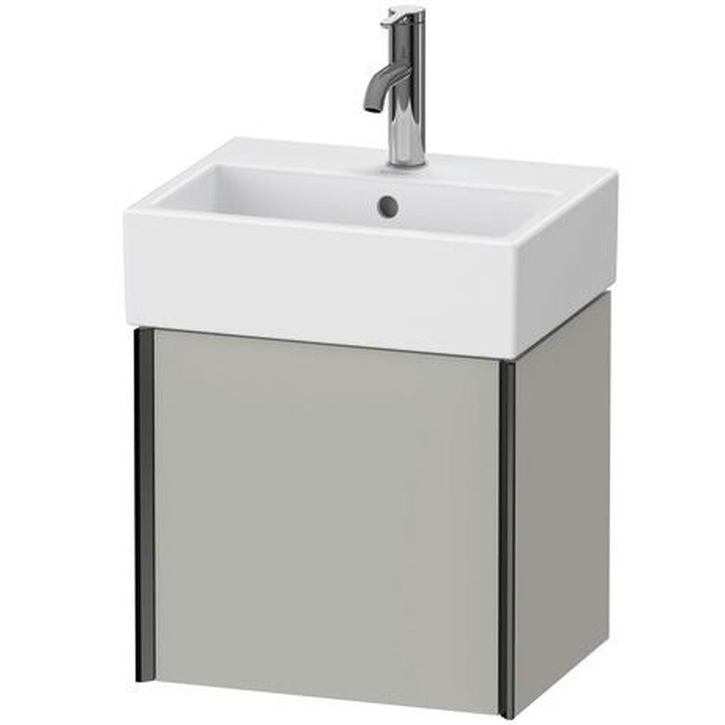 Duravit Xviu 17" x 16" x 13" One Door Wall-Mount Vanity Unit With Left Hinge, Concrete Grey Matt (XV4231LB207)