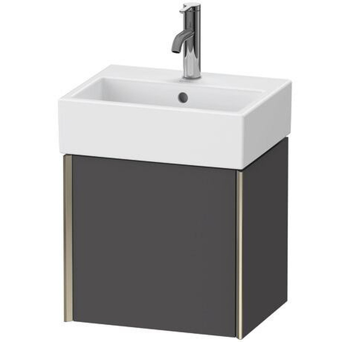 Duravit Xviu 17" x 16" x 13" One Door Wall-Mount Vanity Unit With Left Hinge, Graphite Matt (XV4231LB149)