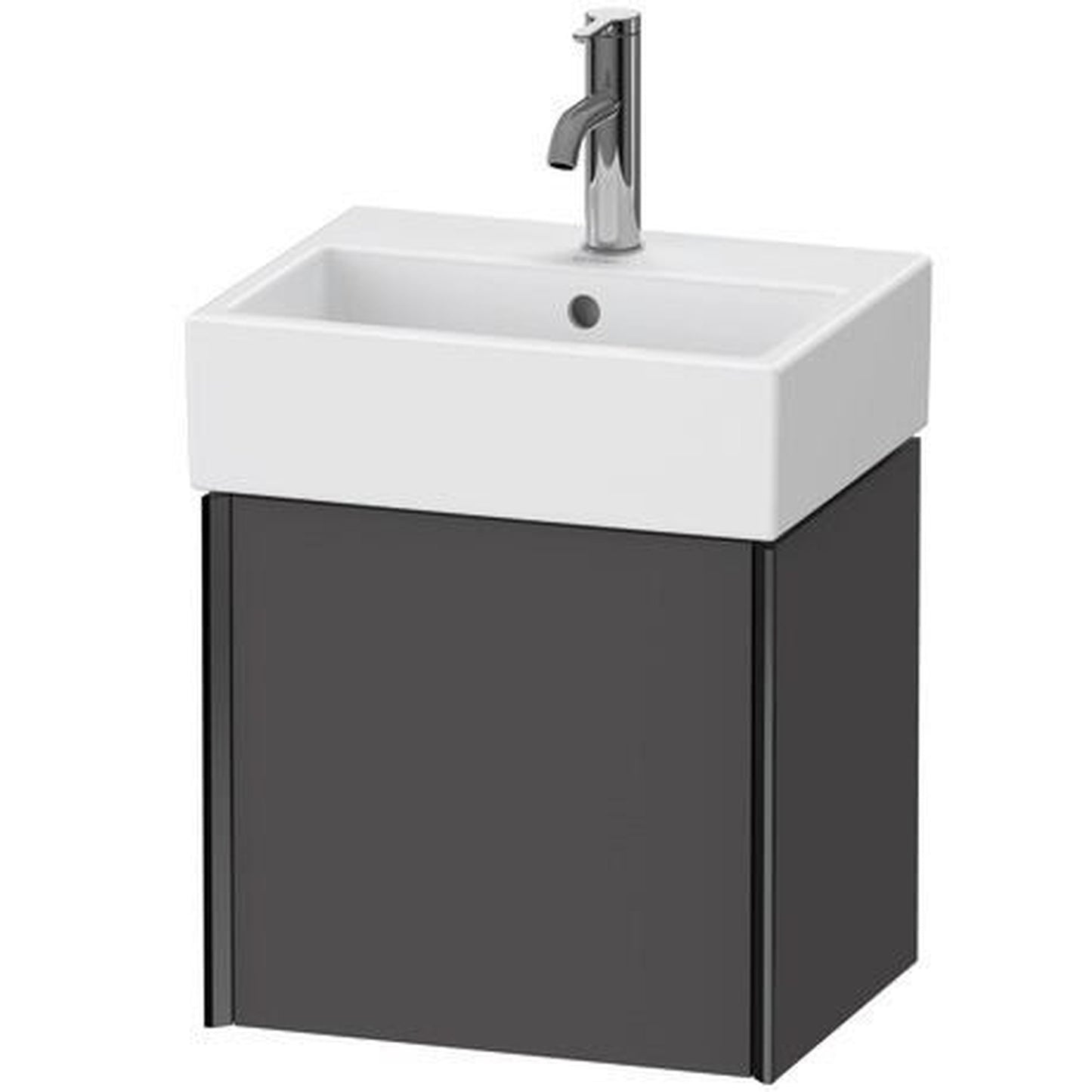 Duravit Xviu 17" x 16" x 13" One Door Wall-Mount Vanity Unit With Left Hinge, Graphite Matt (XV4231LB249)
