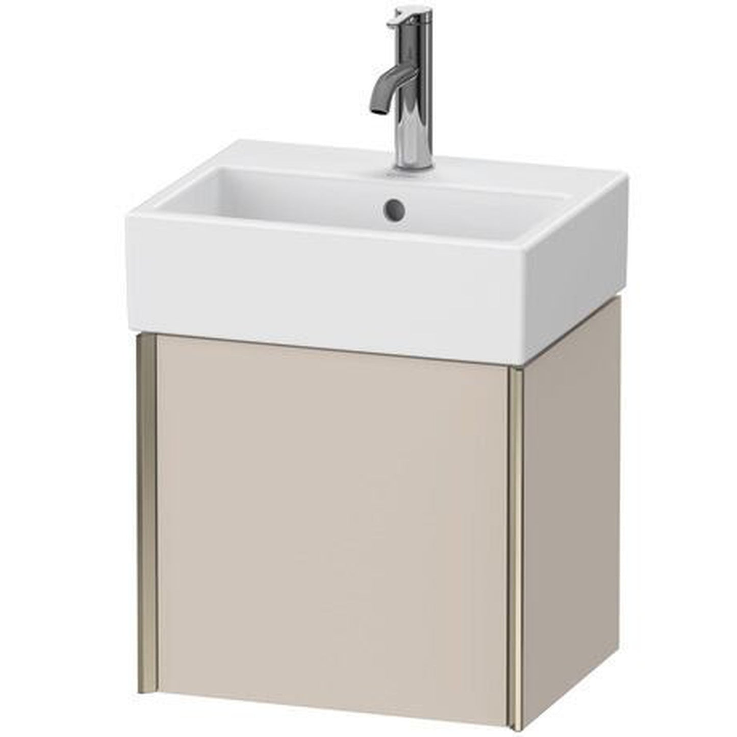 Duravit Xviu 17" x 16" x 13" One Door Wall-Mount Vanity Unit With Left Hinge, Taupe Matt (XV4231LB191)