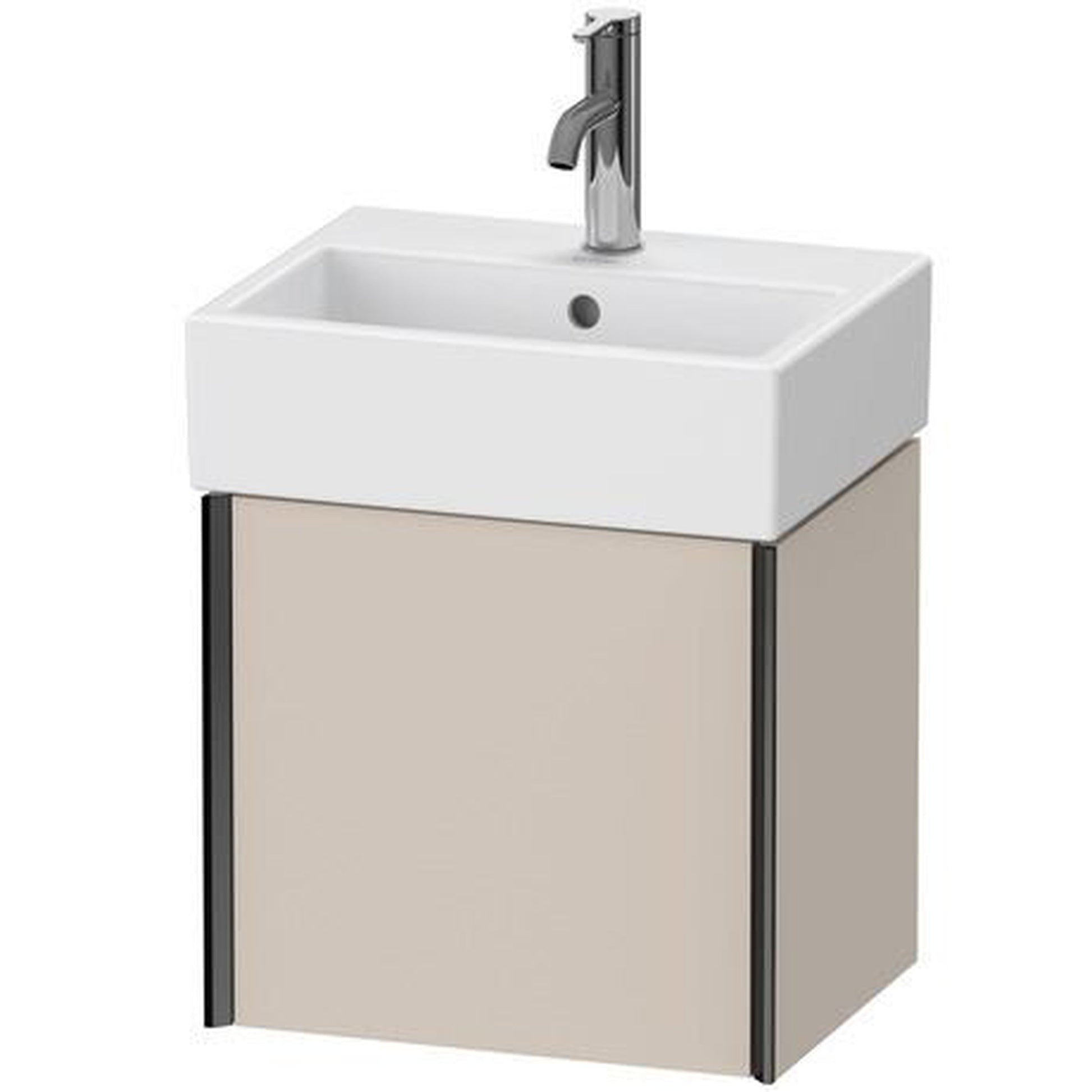 Duravit Xviu 17" x 16" x 13" One Door Wall-Mount Vanity Unit With Left Hinge, Taupe Matt (XV4231LB291)