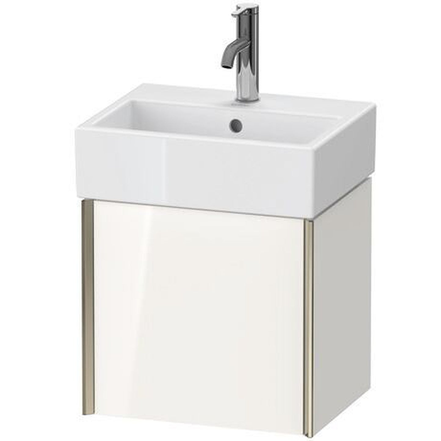 Duravit Xviu 17" x 16" x 13" One Door Wall-Mount Vanity Unit With Left Hinge, White High Gloss (XV4231LB122)