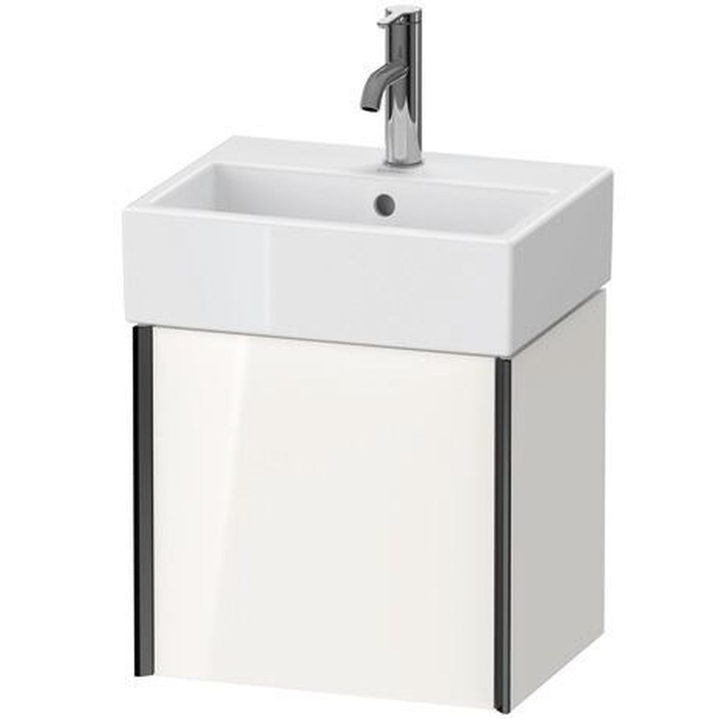 Duravit Xviu 17" x 16" x 13" One Door Wall-Mount Vanity Unit With Left Hinge, White High Gloss (XV4231LB222)
