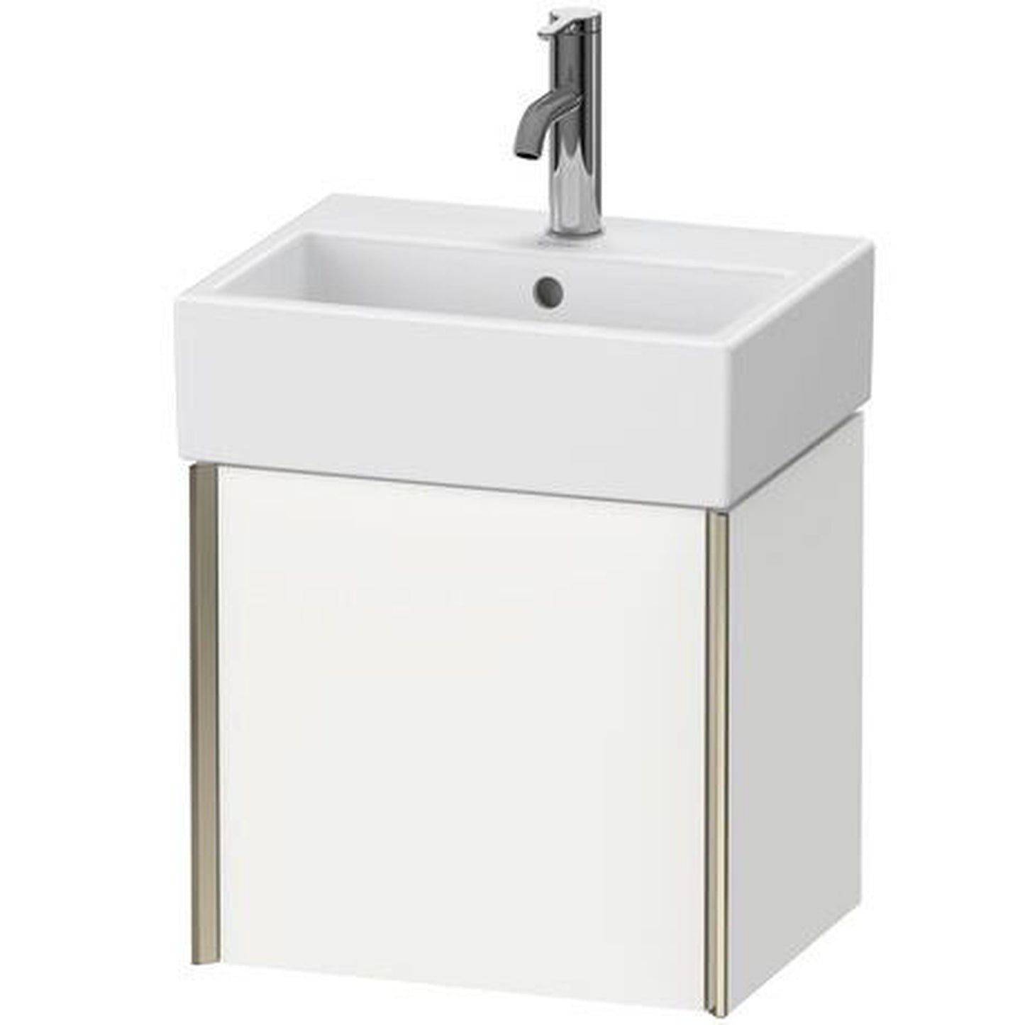 Duravit Xviu 17" x 16" x 13" One Door Wall-Mount Vanity Unit With Left Hinge, White Matt (XV4231LB118)