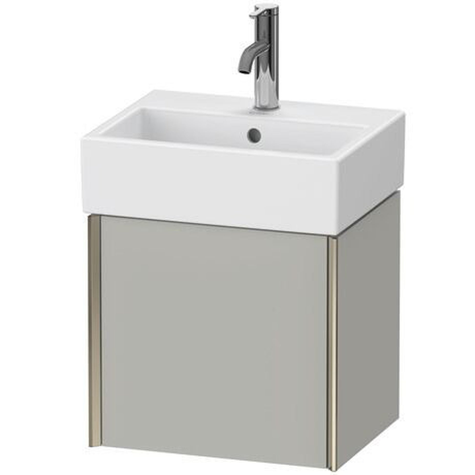 Duravit Xviu 17" x 16" x 13" One Door Wall-Mount Vanity Unit With Right Hinge, Concrete Grey Matt (XV4231RB107)