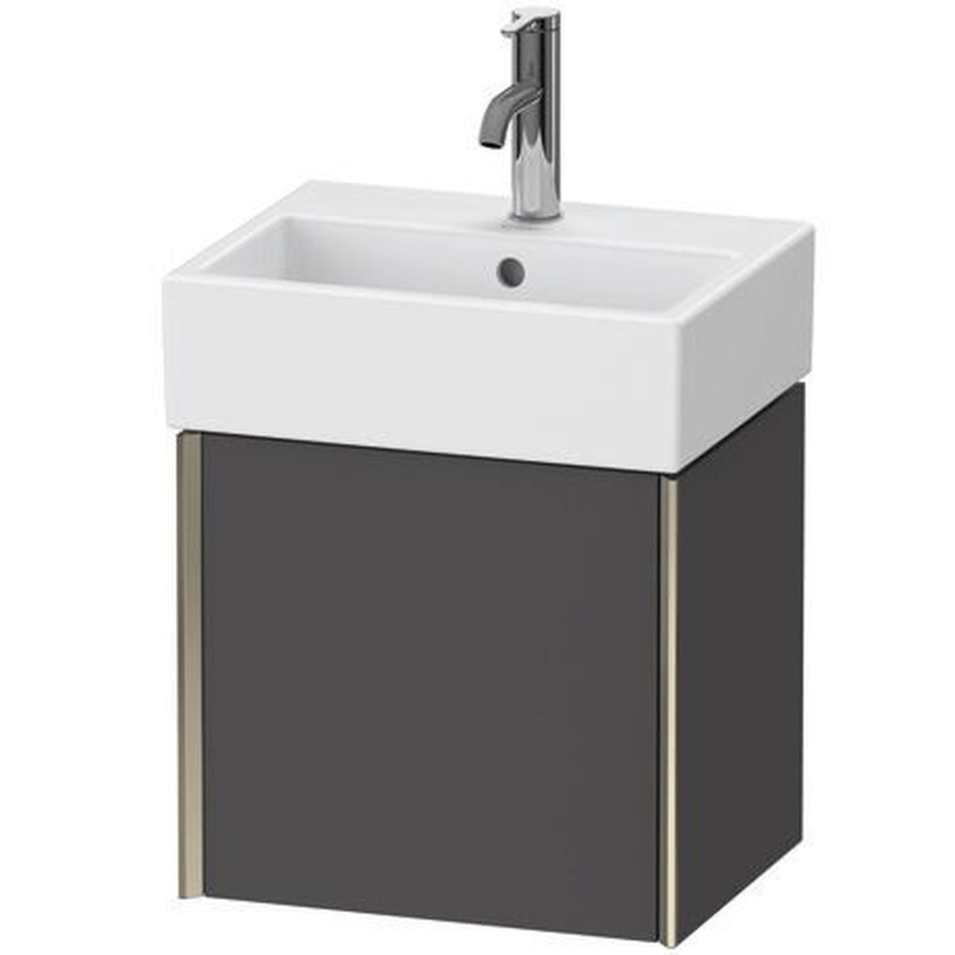 Duravit Xviu 17" x 16" x 13" One Door Wall-Mount Vanity Unit With Right Hinge, Graphite Matt (XV4231RB149)