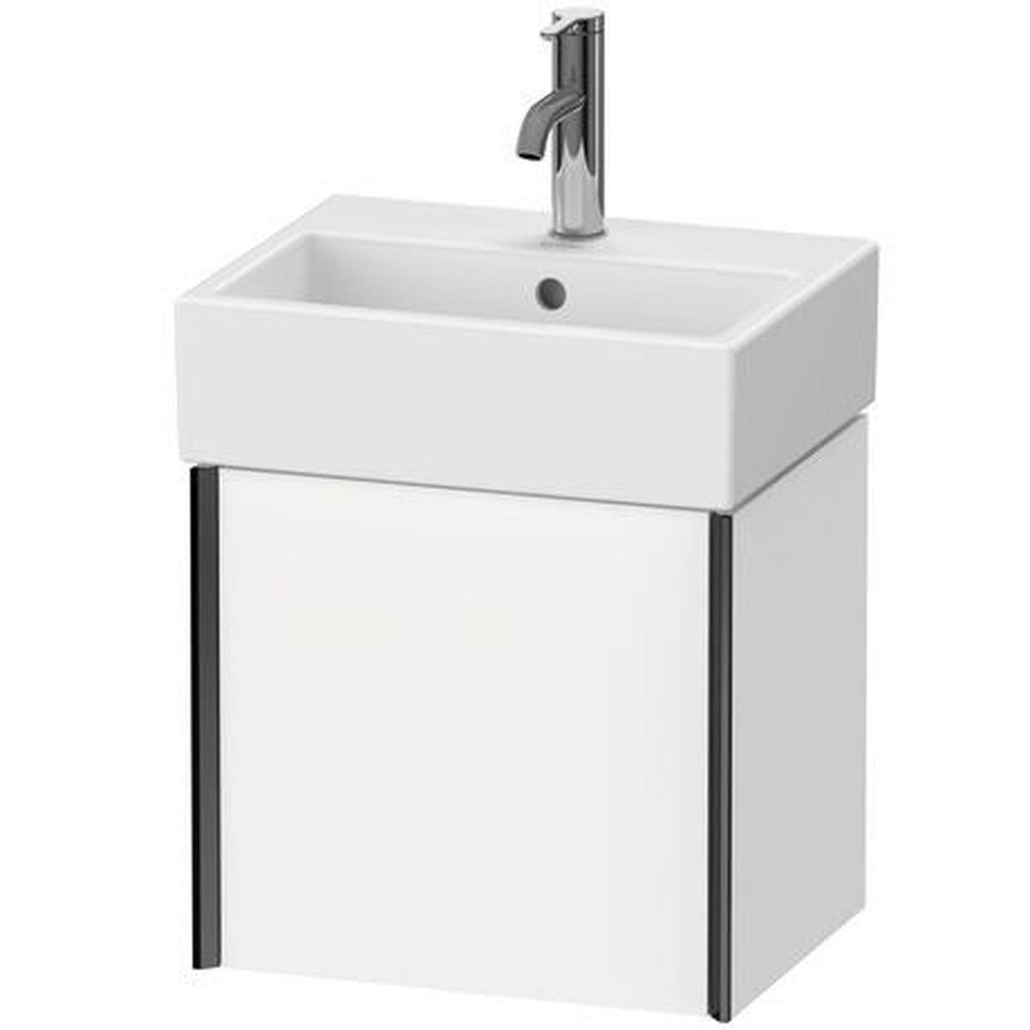 Duravit Xviu 17" x 16" x 13" One Door Wall-Mount Vanity Unit With Right Hinge, White Matt (XV4231RB218)