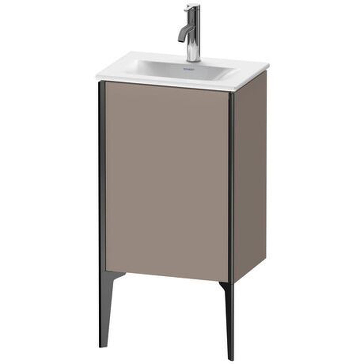 Duravit Xviu 17" x 23" x 12" One Door Floorstanding Vanity Unit With Left Hinge, Basalt Matt (XV4068LB243)