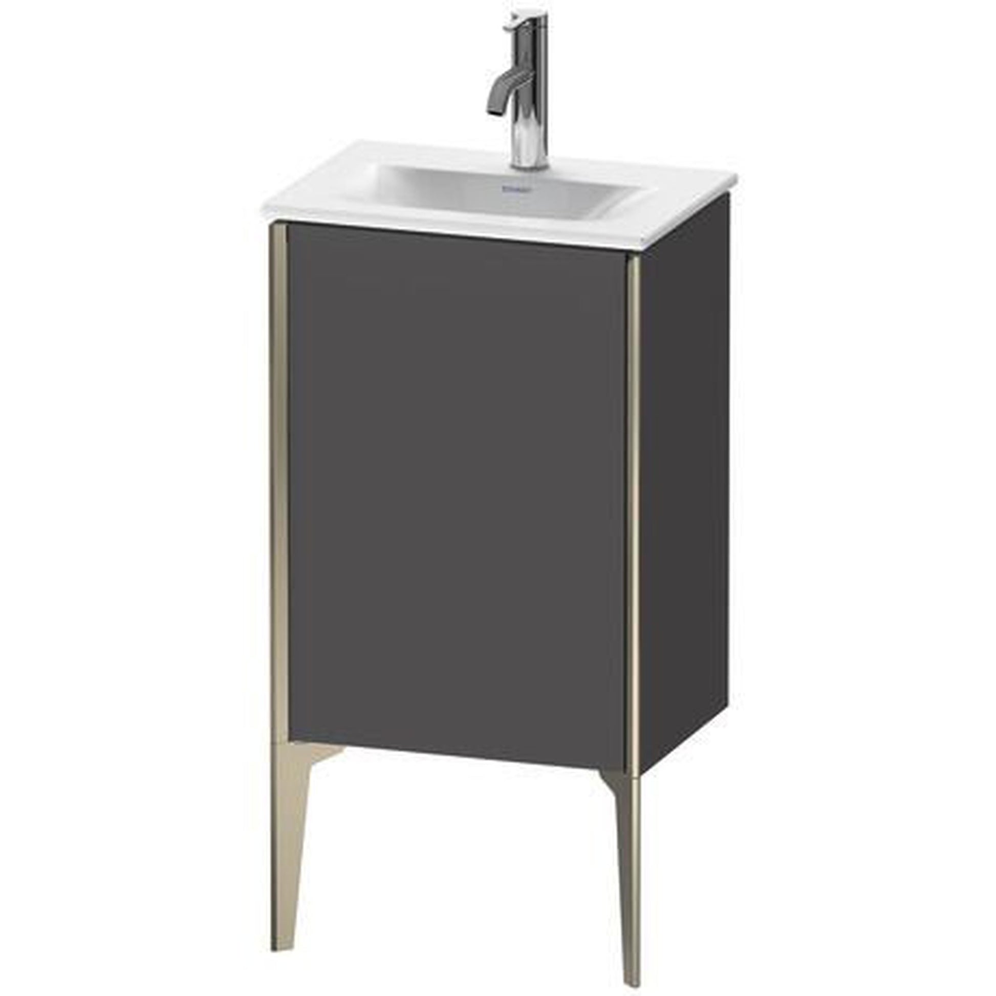Duravit Xviu 17" x 23" x 12" One Door Floorstanding Vanity Unit With Left Hinge, Graphite Matt (XV4068LB149)