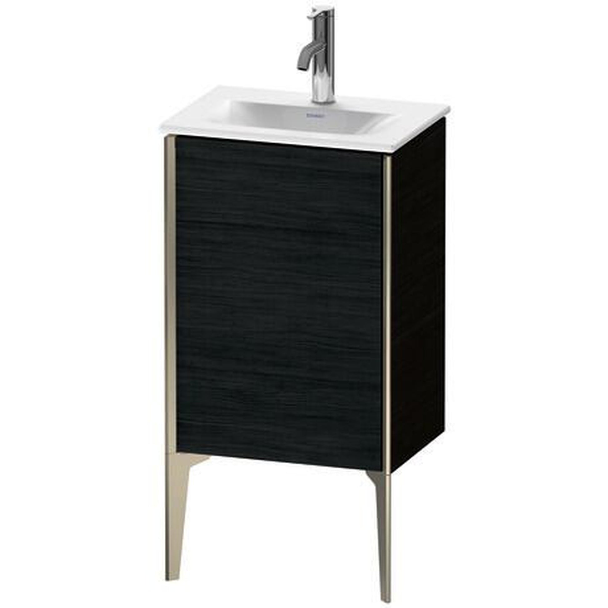 Duravit Xviu 17" x 23" x 12" One Door Floorstanding Vanity Unit With Left Hinge, Oak Black (XV4068LB116)