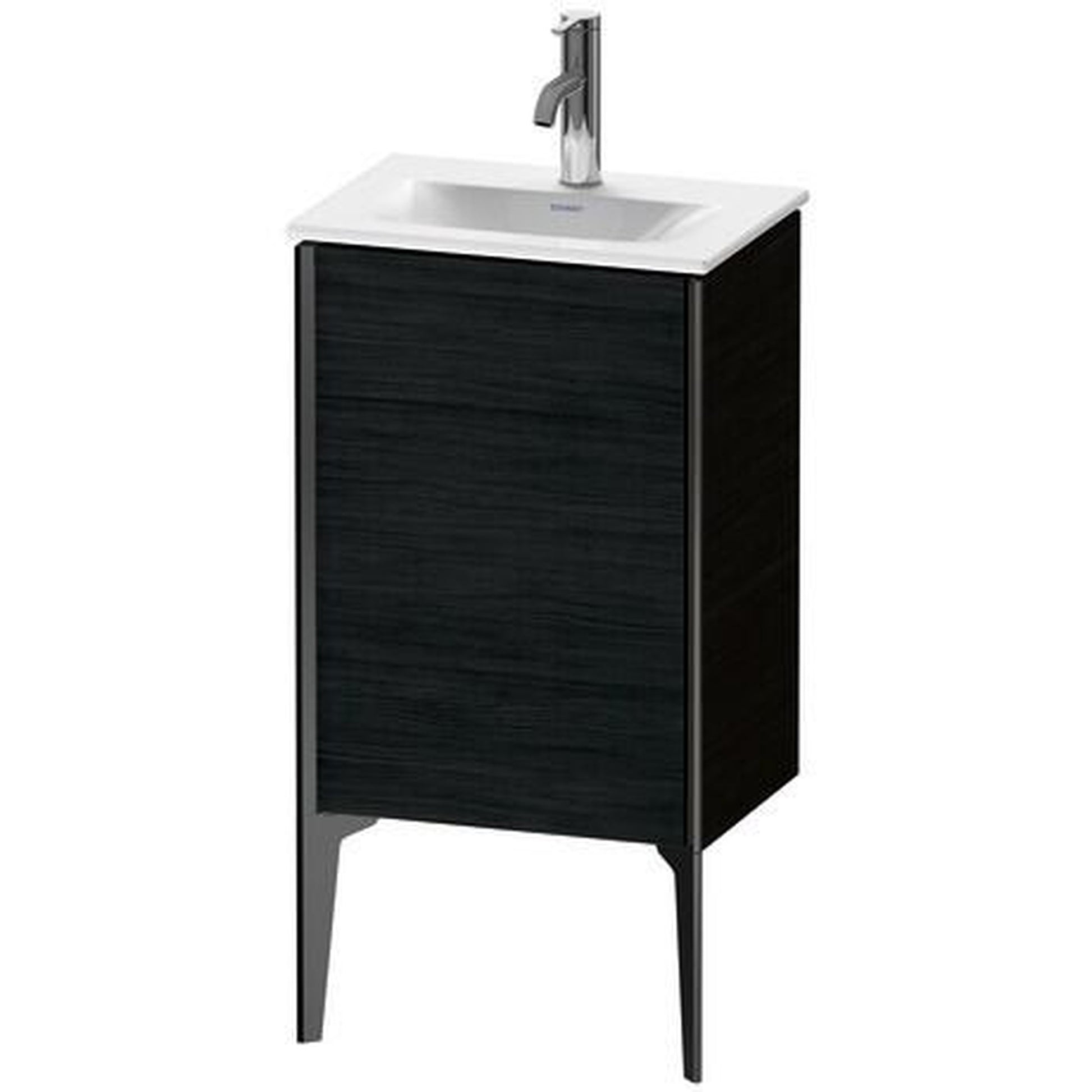 Duravit Xviu 17" x 23" x 12" One Door Floorstanding Vanity Unit With Left Hinge, Oak Black (XV4068LB216)