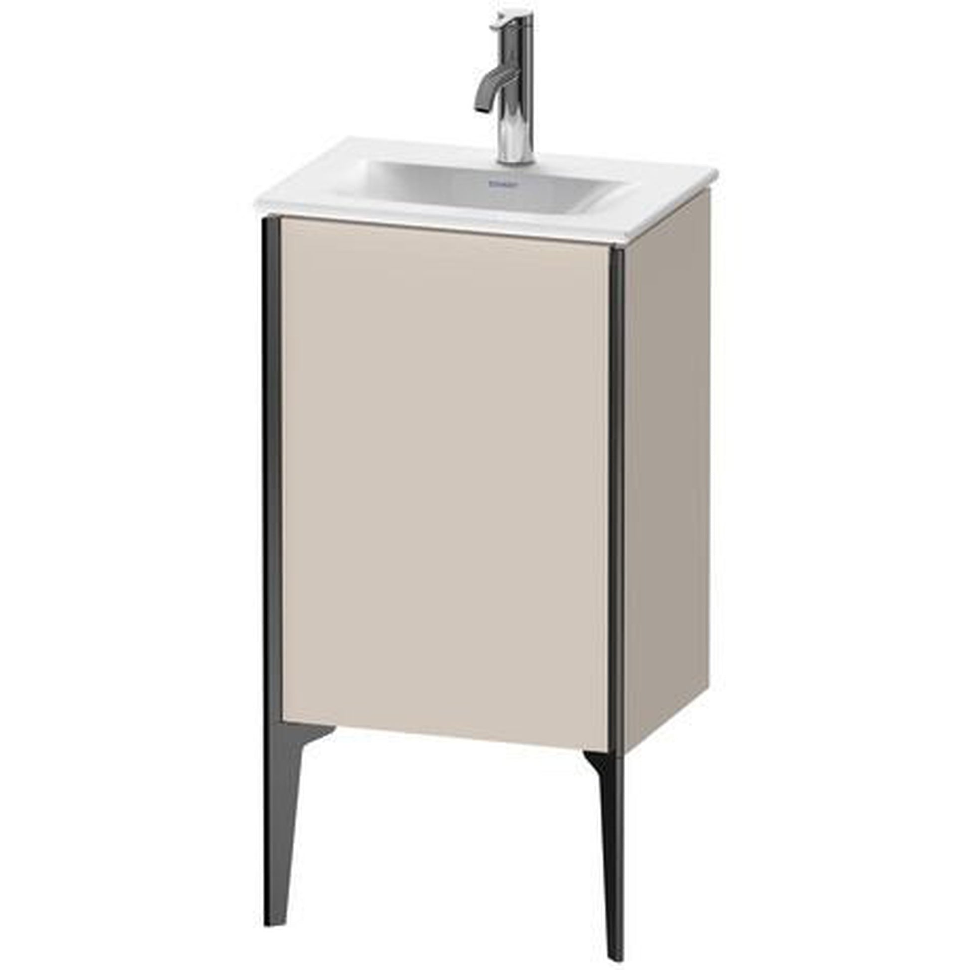 Duravit Xviu 17" x 23" x 12" One Door Floorstanding Vanity Unit With Left Hinge, Taupe Matt (XV4068LB291)