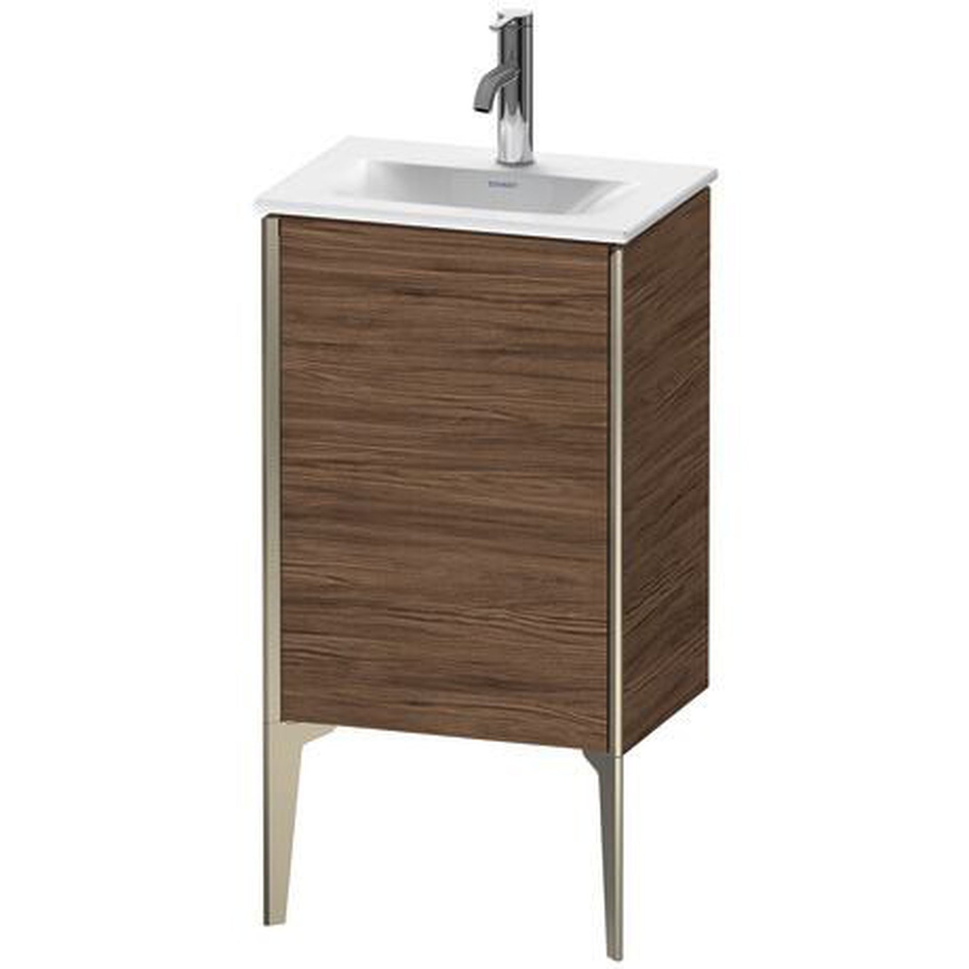 Duravit Xviu 17" x 23" x 12" One Door Floorstanding Vanity Unit With Left Hinge, Walnut Dark (XV4068LB121)