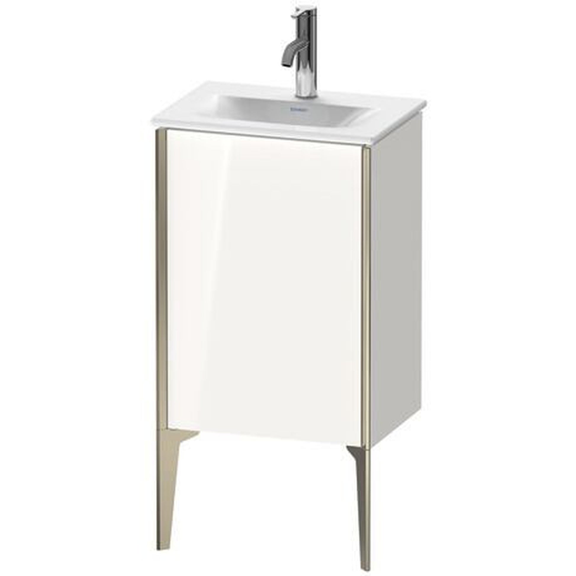 Duravit Xviu 17" x 23" x 12" One Door Floorstanding Vanity Unit With Left Hinge, White High Gloss (XV4068LB122)