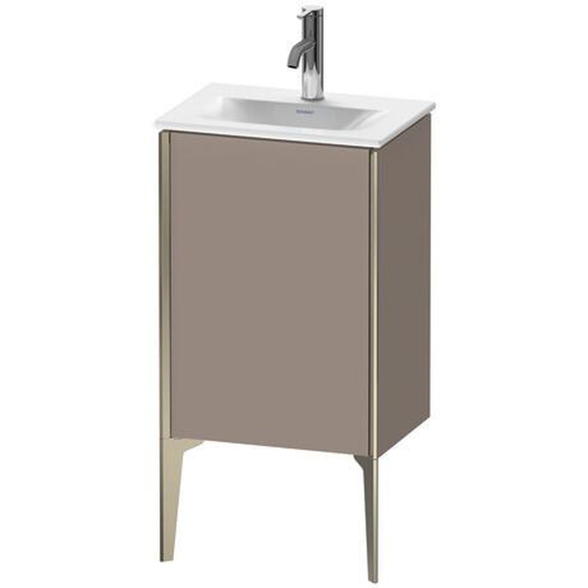 Duravit Xviu 17" x 23" x 12" One Door Floorstanding Vanity Unit With Right Hinge, Basalt Matt (XV4068RB143)