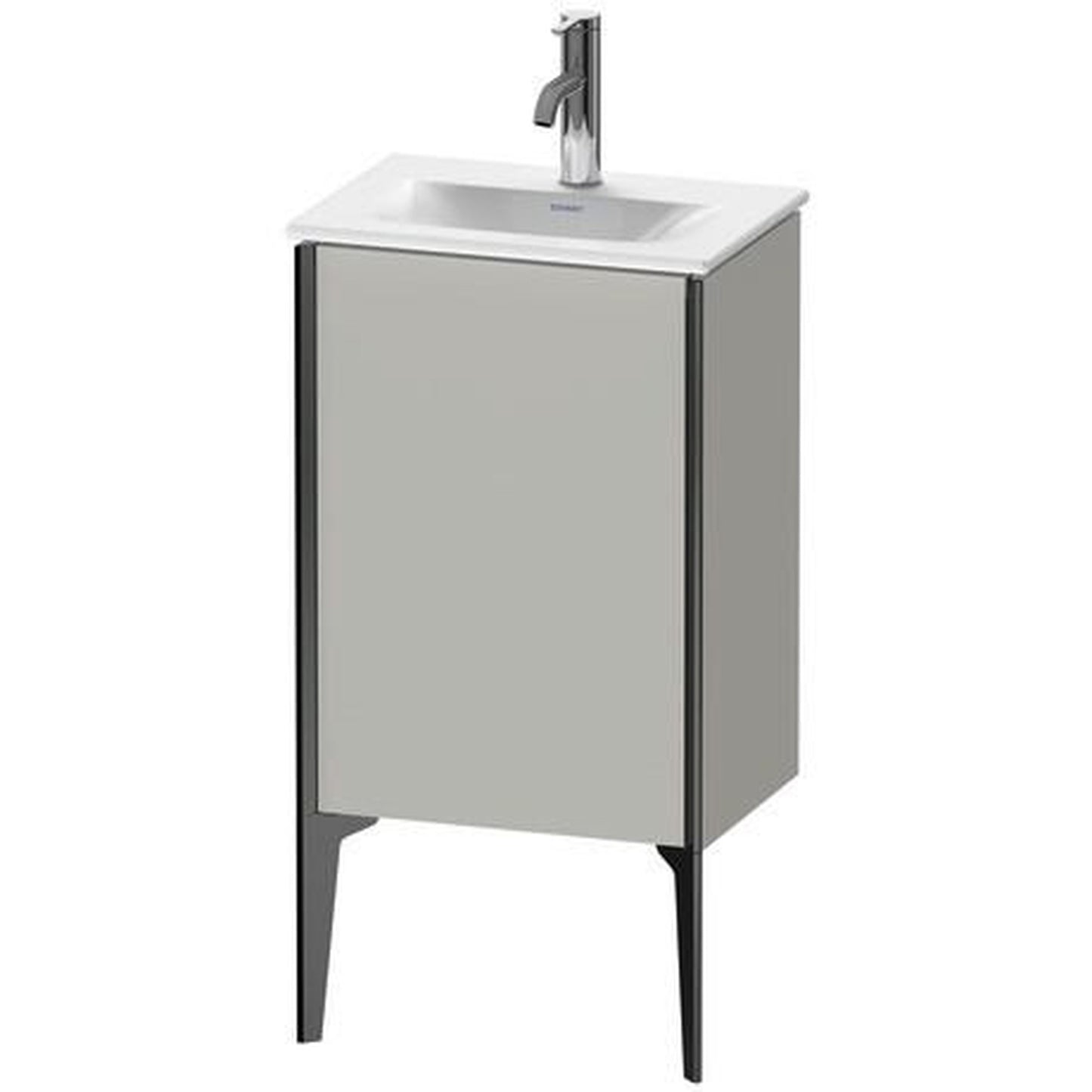 Duravit Xviu 17" x 23" x 12" One Door Floorstanding Vanity Unit With Right Hinge, Concrete Grey Matt (XV4068RB207)
