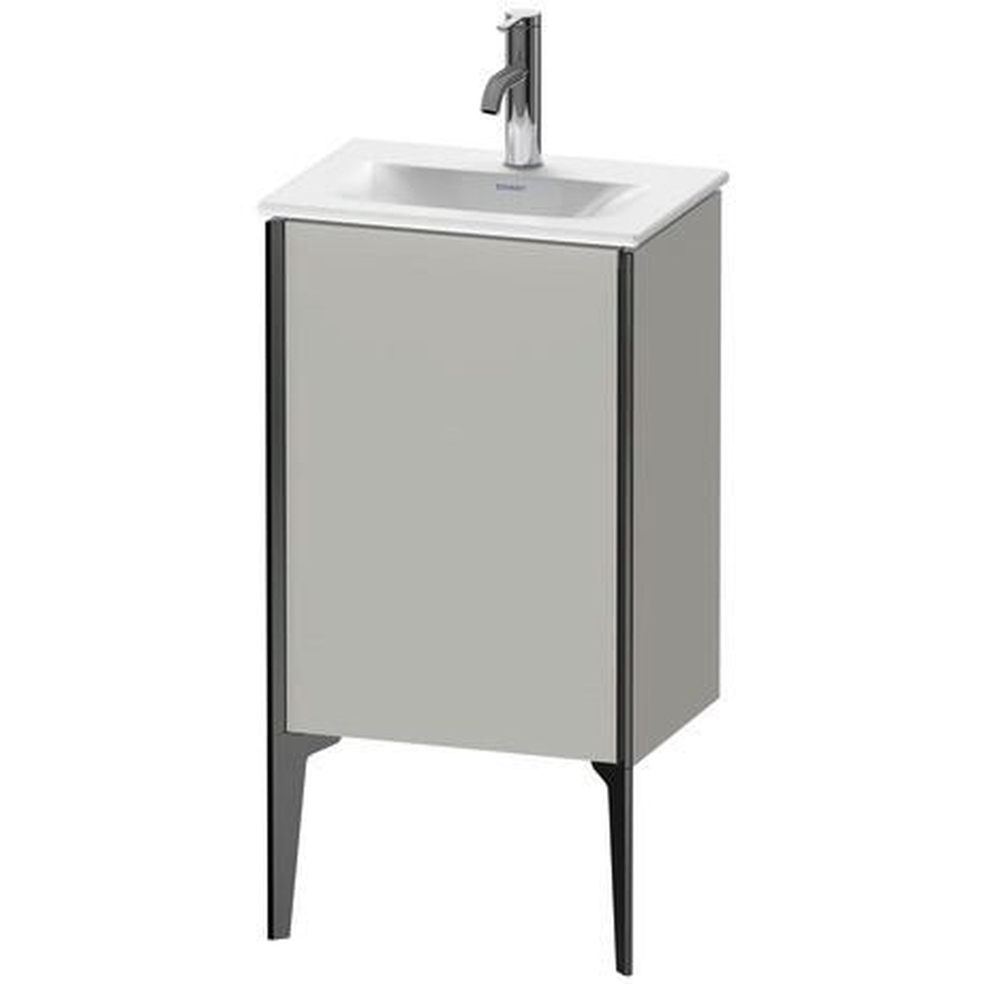 Duravit Xviu 17" x 23" x 12" One Door Floorstanding Vanity Unit With Right Hinge, Concrete Grey Matt (XV4068RB207)