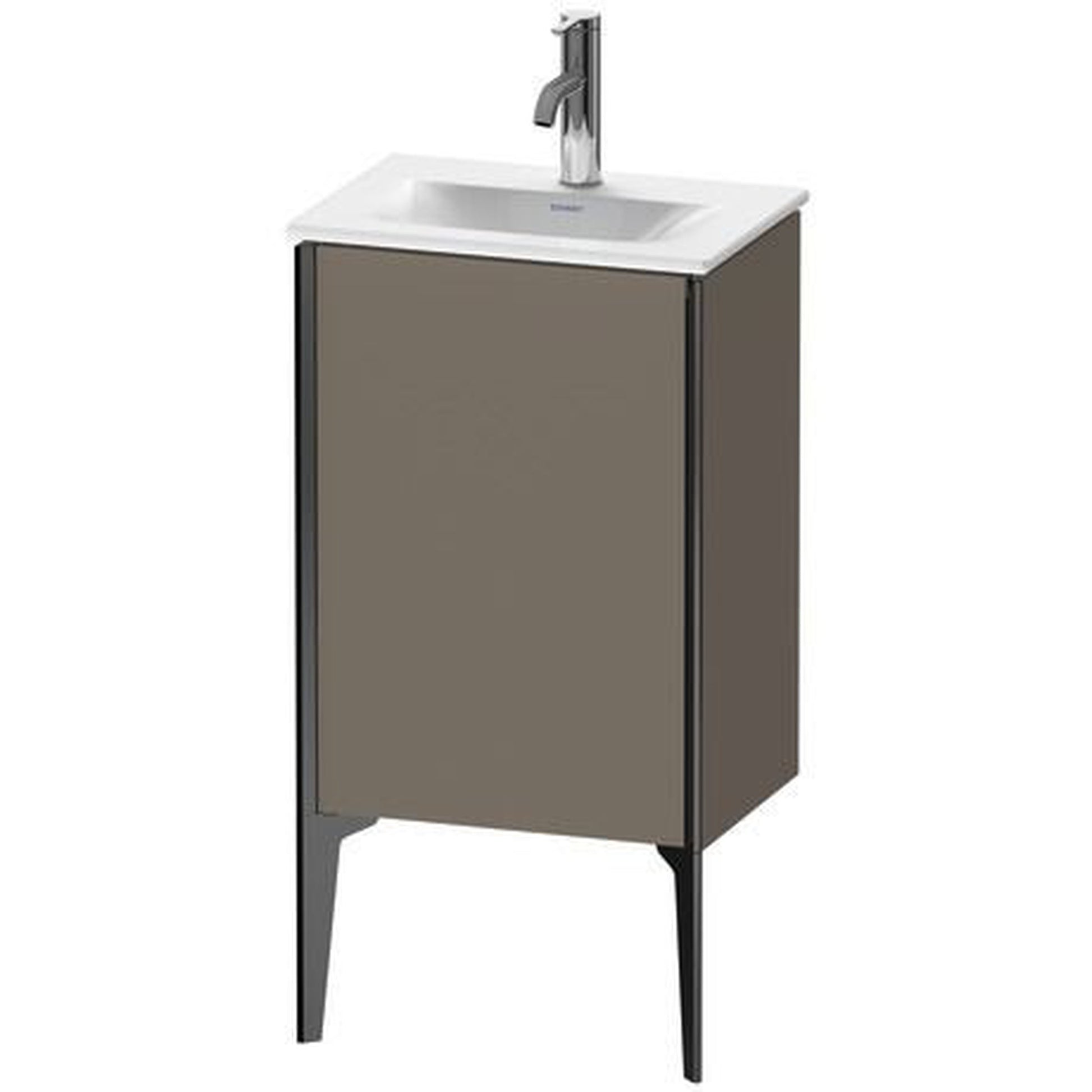 Duravit Xviu 17" x 23" x 12" One Door Floorstanding Vanity Unit With Right Hinge, Graphite Matt (XV4068RB149)