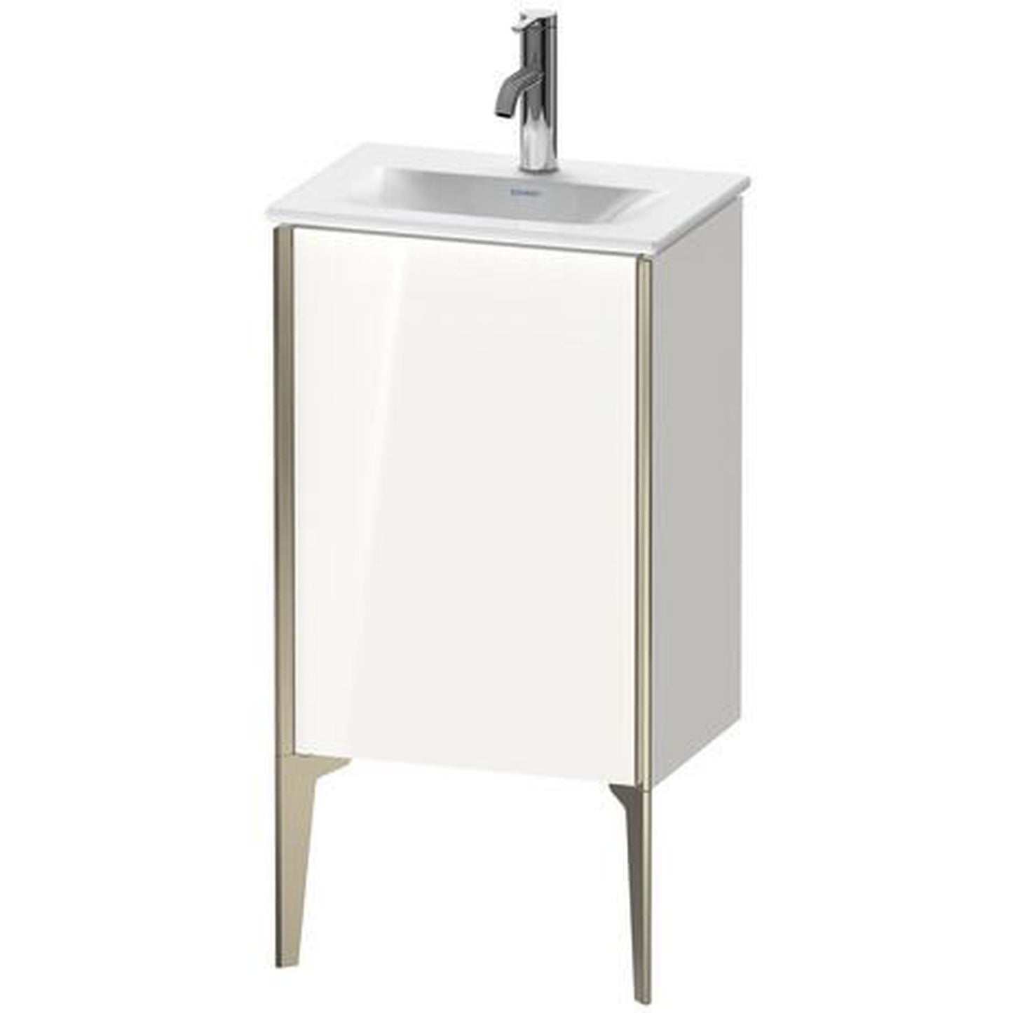 Duravit Xviu 17" x 23" x 12" One Door Floorstanding Vanity Unit With Right Hinge, White High Gloss (XV4068RB122)