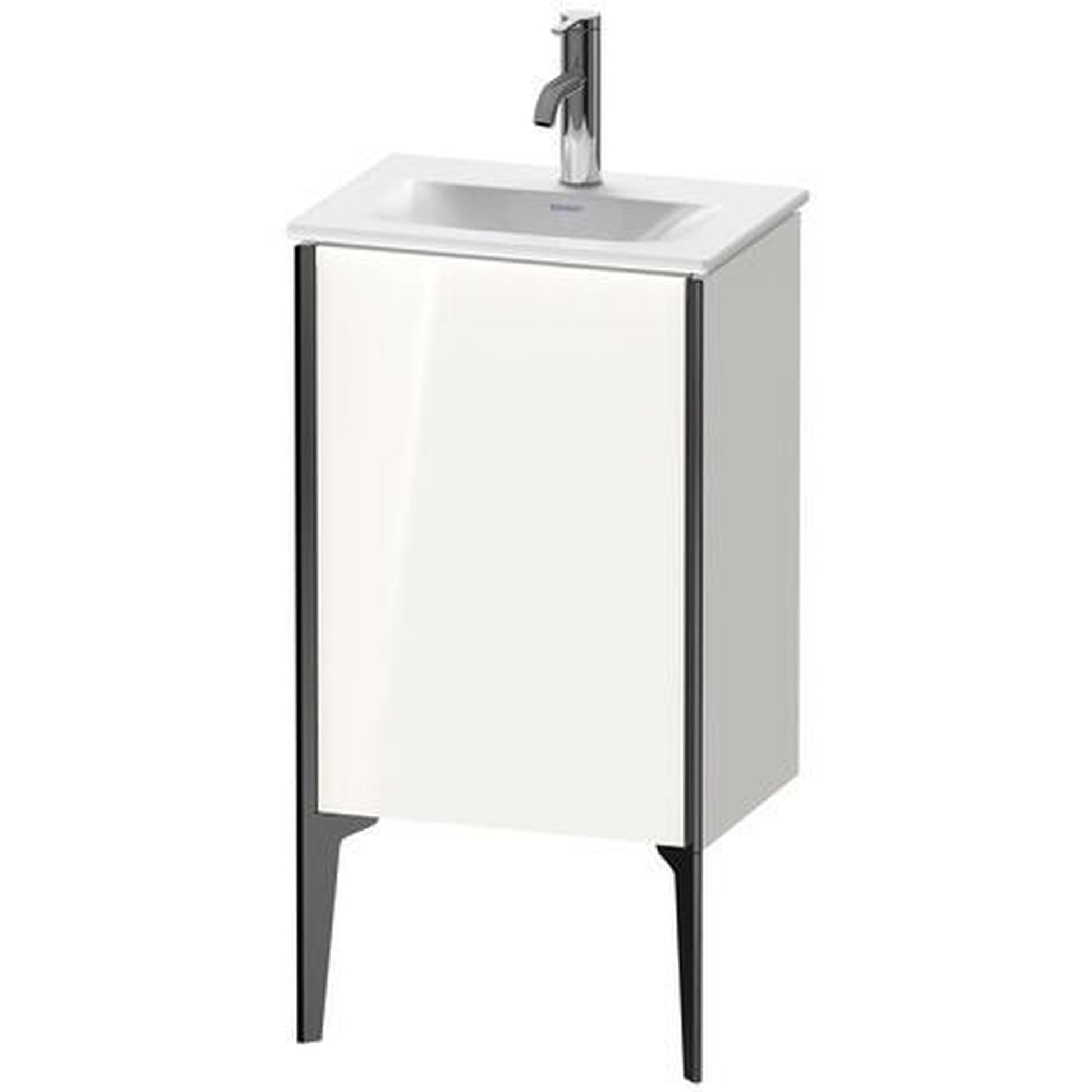 Duravit Xviu 17" x 23" x 12" One Door Floorstanding Vanity Unit With Right Hinge, White High Gloss (XV4068RB222)