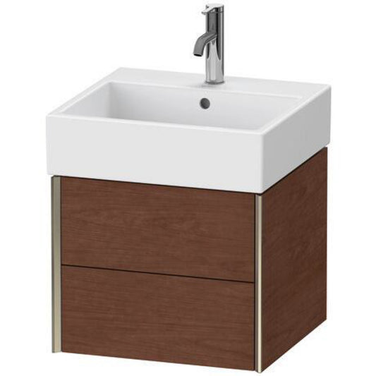 Duravit Xviu 19" x 16" x 18" Two Drawer Wall-Mount Vanity Unit, American Walnut (XV43330B113)