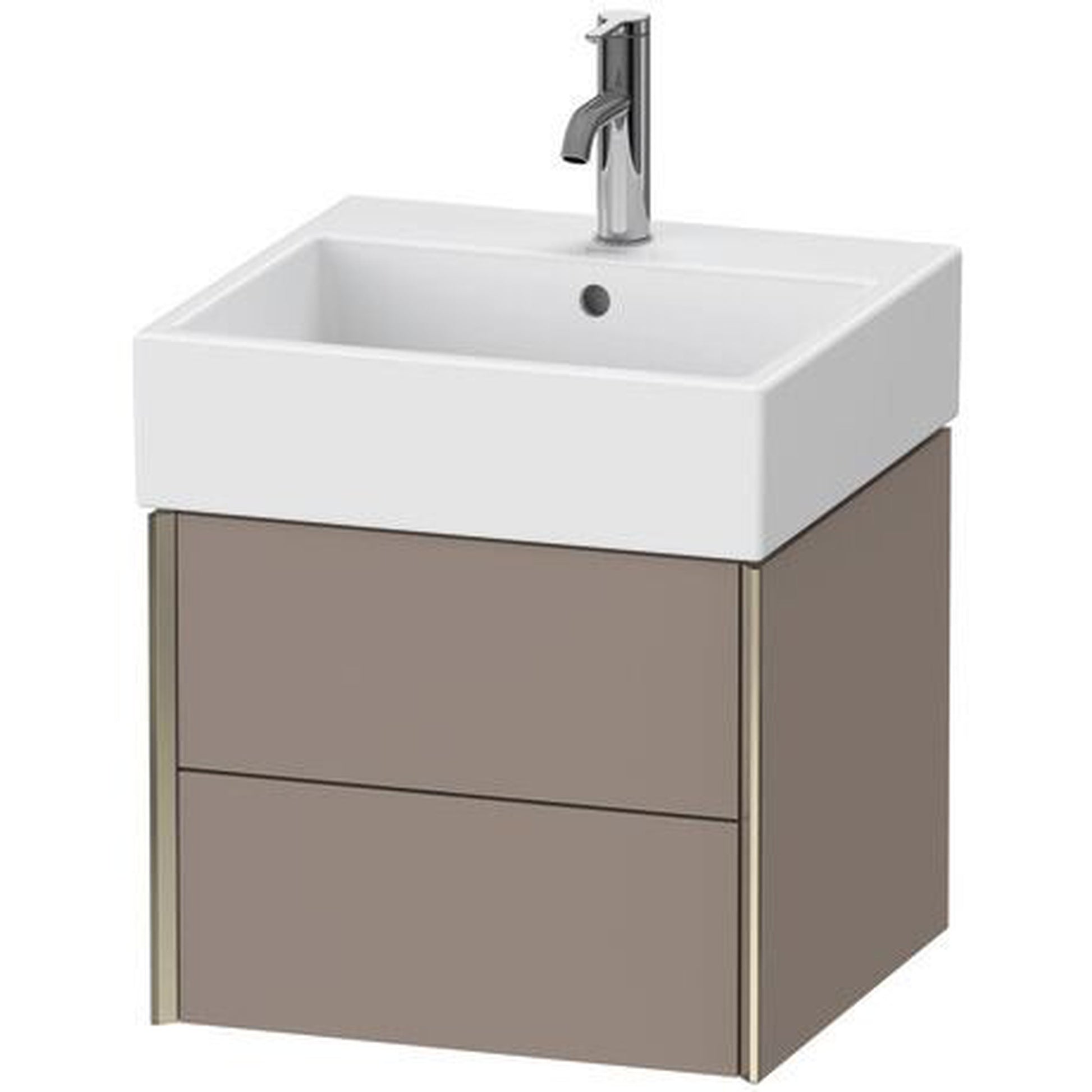 Duravit Xviu 19" x 16" x 18" Two Drawer Wall-Mount Vanity Unit, Basalt Matt (XV43330B143)