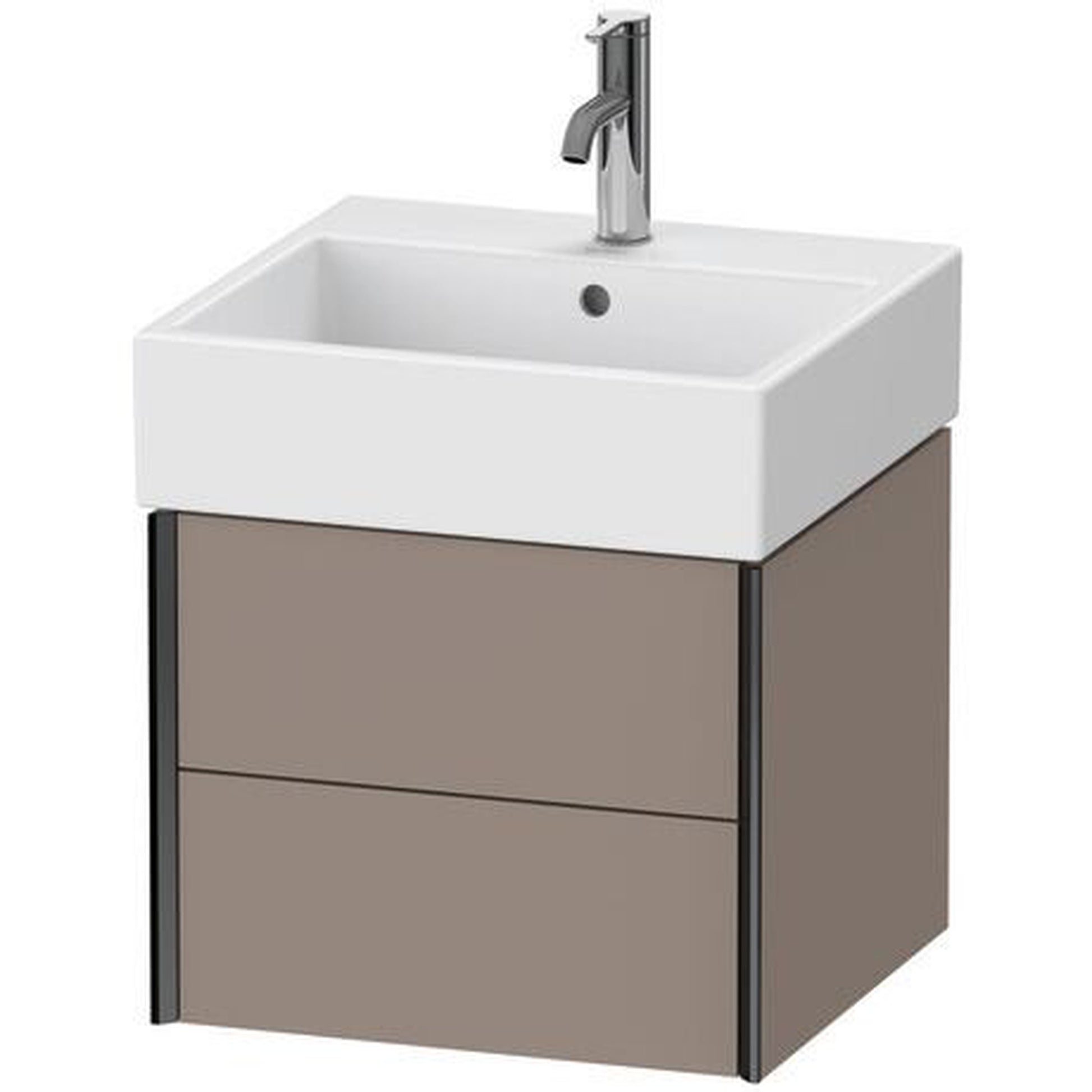 Duravit Xviu 19" x 16" x 18" Two Drawer Wall-Mount Vanity Unit, Basalt Matt (XV43330B243)