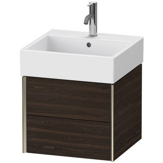 Duravit Xviu 19" x 16" x 18" Two Drawer Wall-Mount Vanity Unit, Brushed Walnut Real Wood Veneer (XV43330B169)