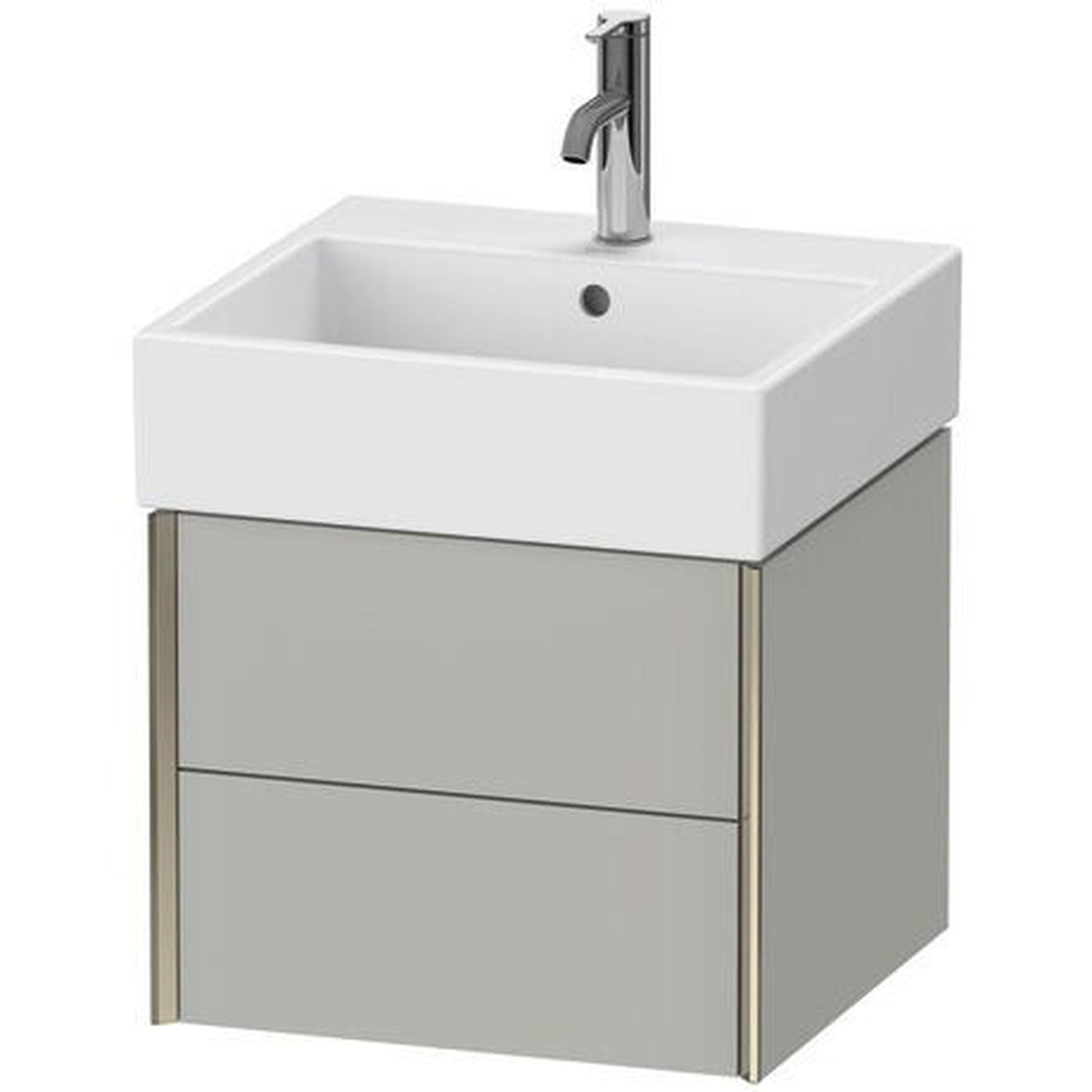 Duravit Xviu 19" x 16" x 18" Two Drawer Wall-Mount Vanity Unit, Concrete Grey Matt (XV43330B107)