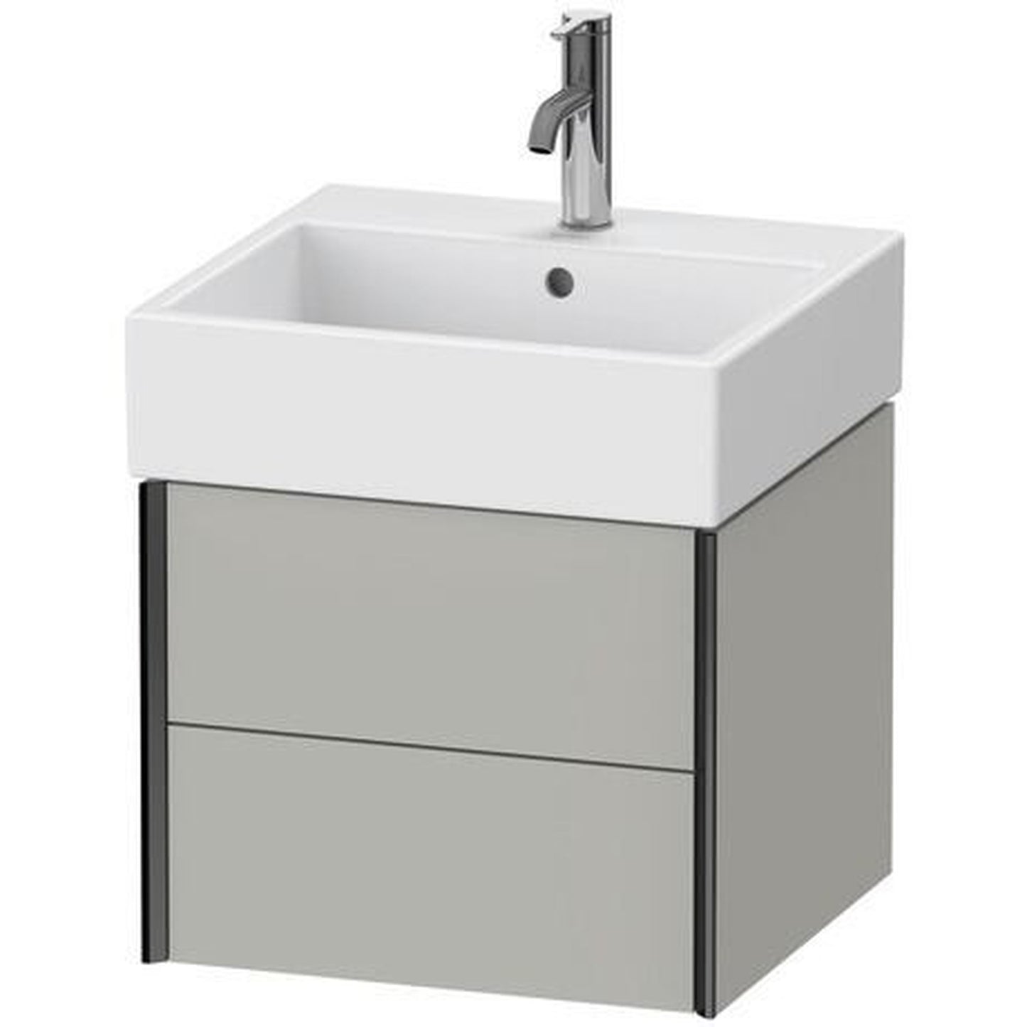 Duravit Xviu 19" x 16" x 18" Two Drawer Wall-Mount Vanity Unit, Concrete Grey Matt (XV43330B207)