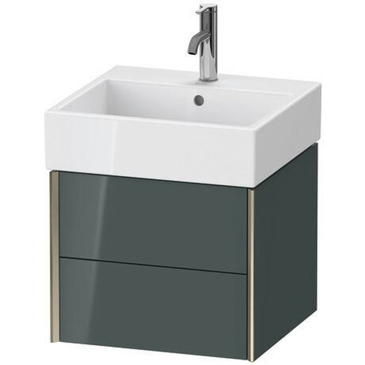 Duravit Xviu 19" x 16" x 18" Two Drawer Wall-Mount Vanity Unit, Dolomiti Grey High Gloss Lacquer (XV43330B138)