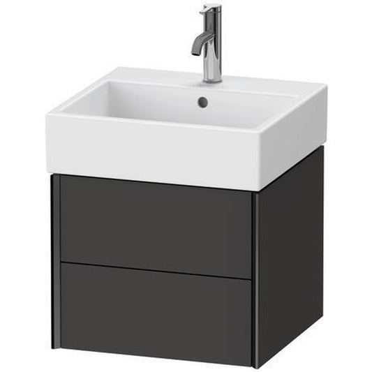 Duravit Xviu 19" x 16" x 18" Two Drawer Wall-Mount Vanity Unit, Graphite Super Matt (XV43330B280)