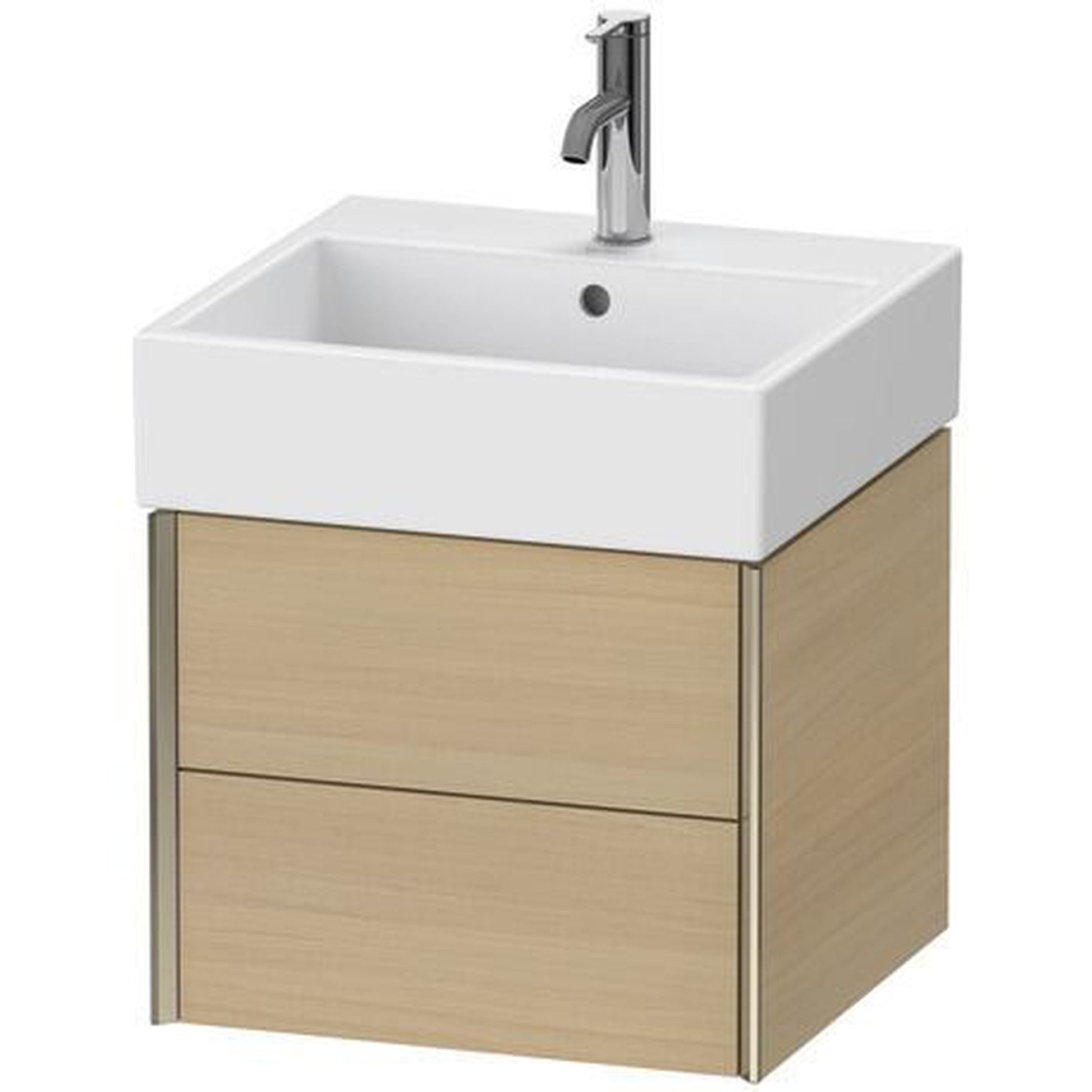 Duravit Xviu 19" x 16" x 18" Two Drawer Wall-Mount Vanity Unit, Mediterreanean Oak Real Wood Veneer (XV43330B171)