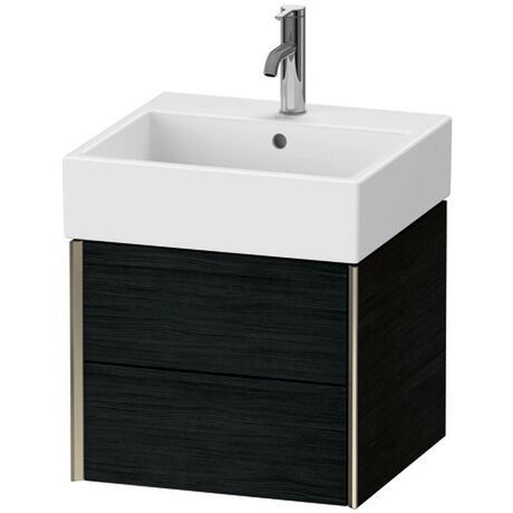 Duravit Xviu 19" x 16" x 18" Two Drawer Wall-Mount Vanity Unit, Oak Black (XV43330B116)