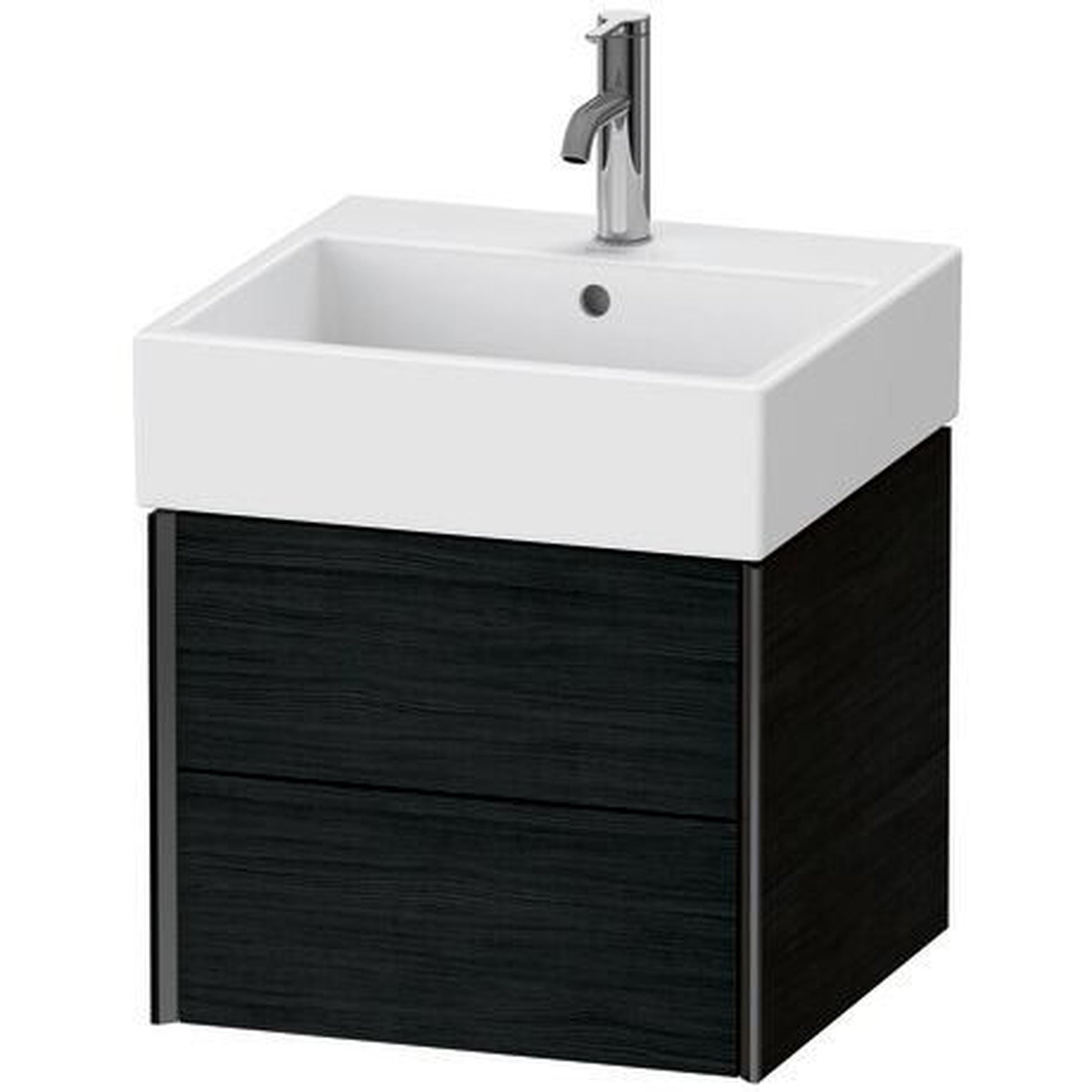 Duravit Xviu 19" x 16" x 18" Two Drawer Wall-Mount Vanity Unit, Oak Black (XV43330B216)