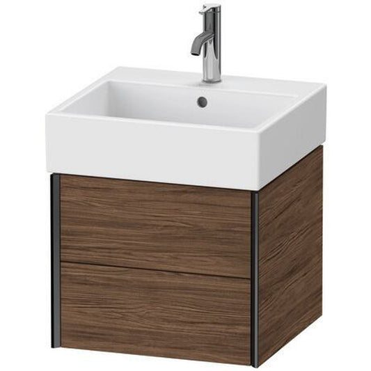 Duravit Xviu 19" x 16" x 18" Two Drawer Wall-Mount Vanity Unit, Walnut Dark (XV43330B221)