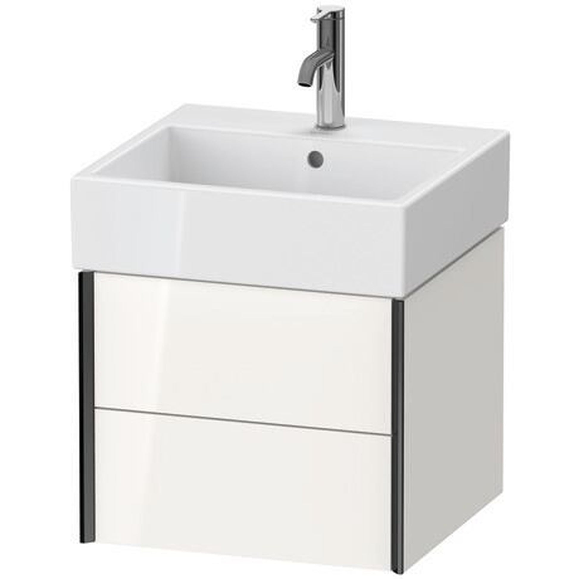 Duravit Xviu 19" x 16" x 18" Two Drawer Wall-Mount Vanity Unit, White High Gloss Lacquer (XV43330B285)