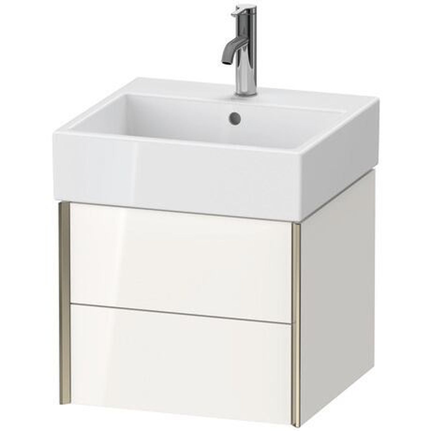 Duravit Xviu 19" x 16" x 18" Two Drawer Wall-Mount Vanity Unit, White High Gloss (XV43330B122)